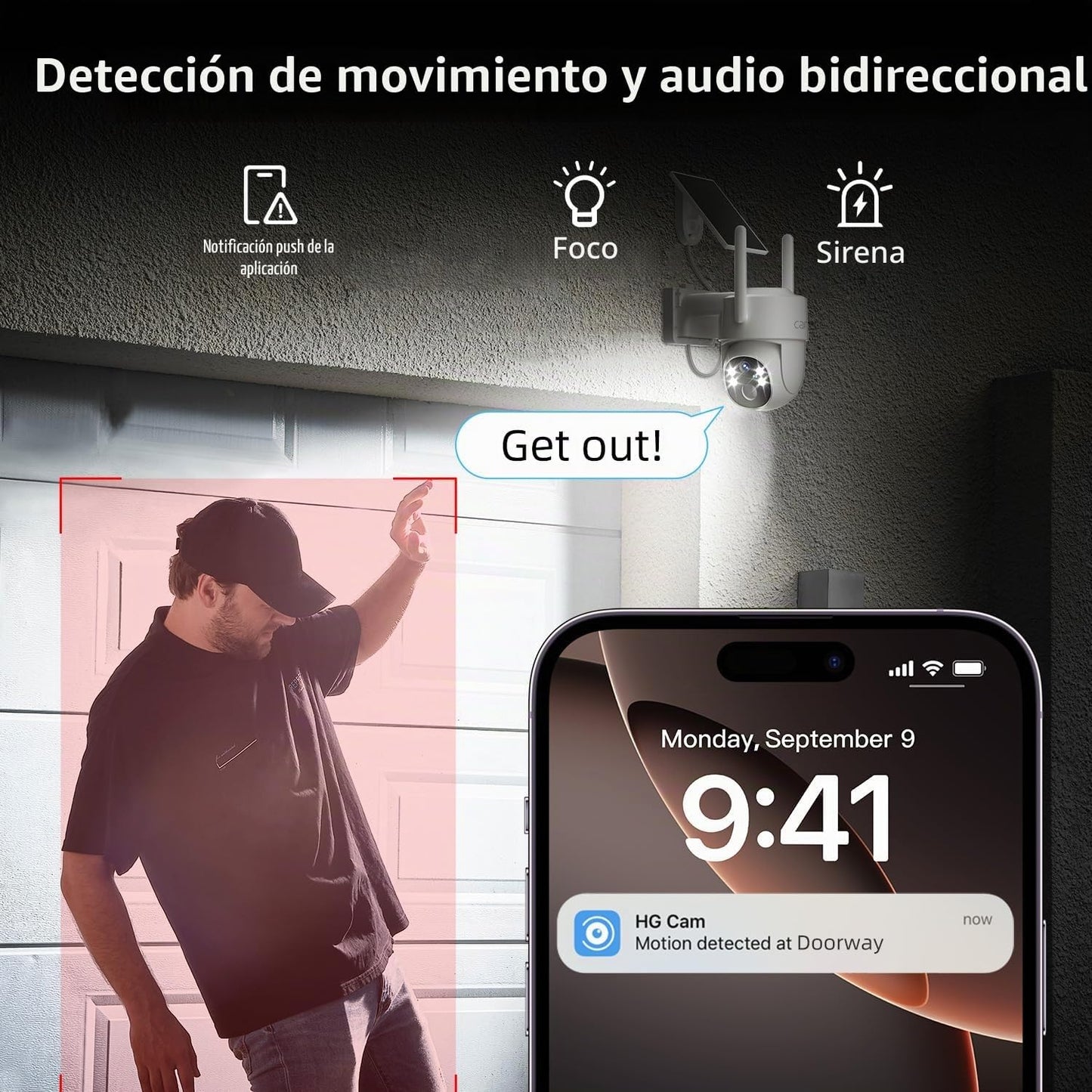 Cámaras de seguridad solar 2K inalámbricas para exteriores, cámaras...