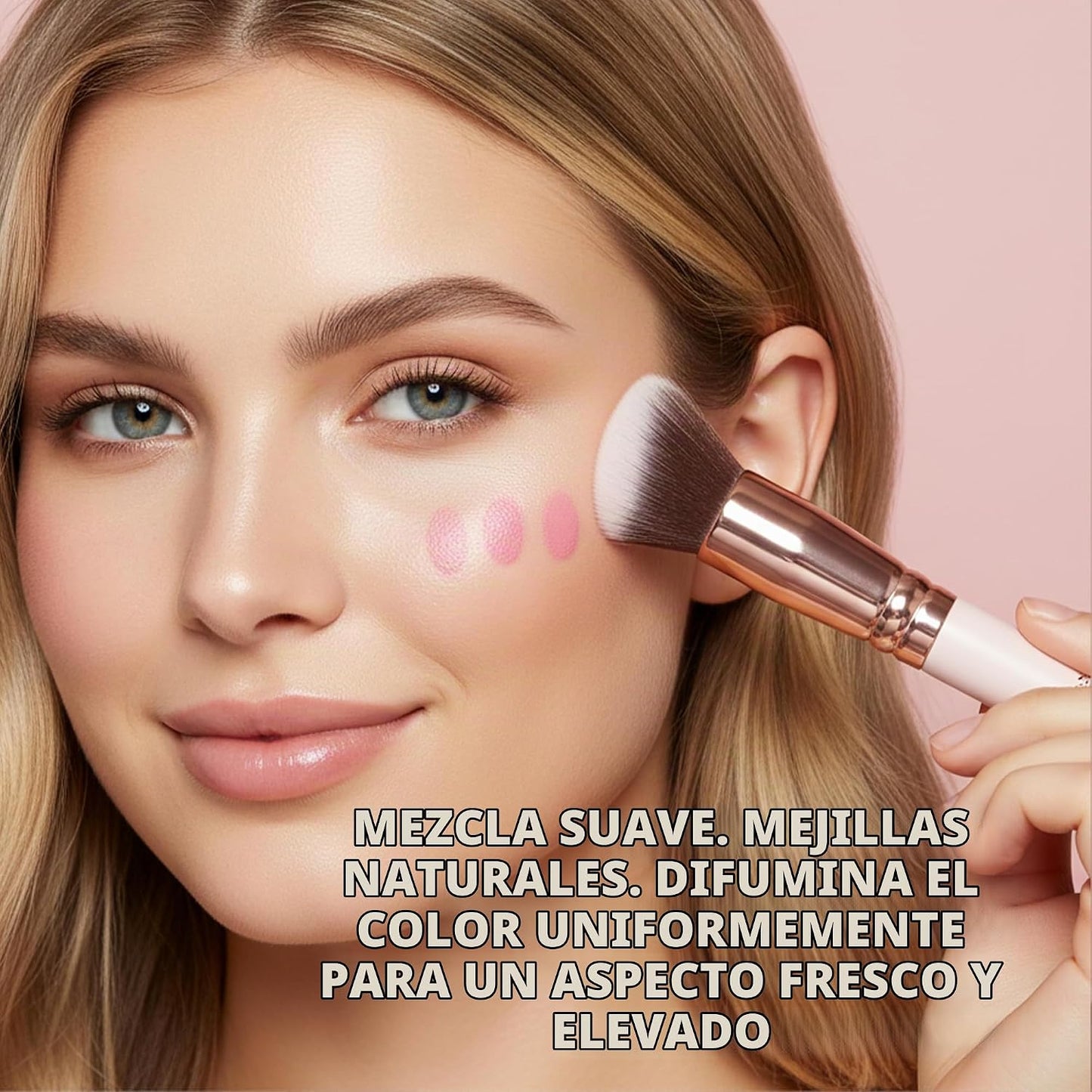 Kabuki - Juego de brochas de maquillaje, base en polvo, rubor, corr...