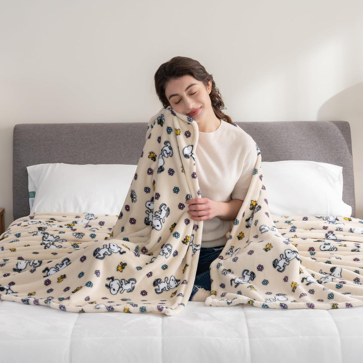 Manta Berkshire Blanket Peanuts® VelvetLoft® Linda Manta de Peluche...