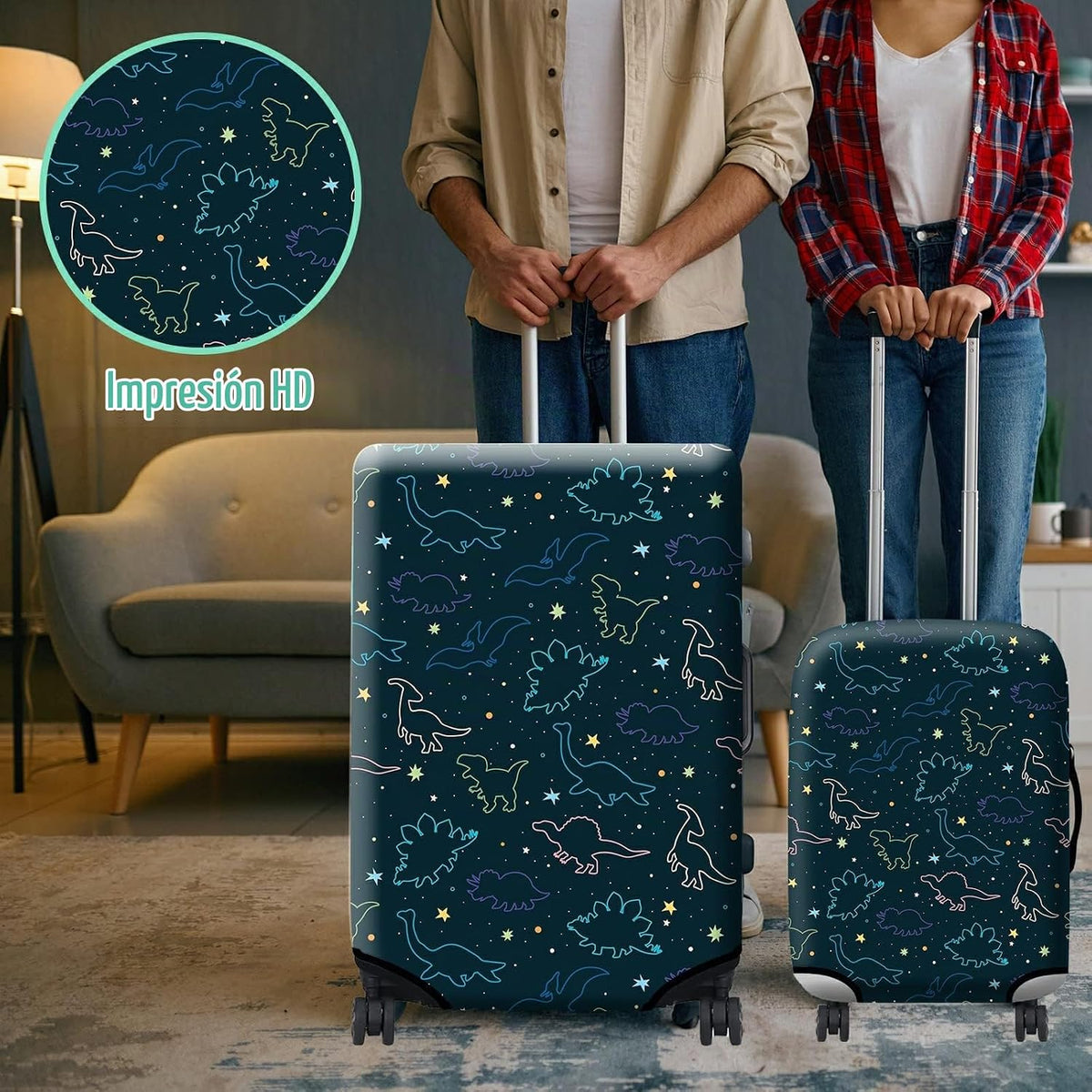 BWEGRHE Funda para Equipaje Protector de Maleta Más 1 Etiqueta de E...