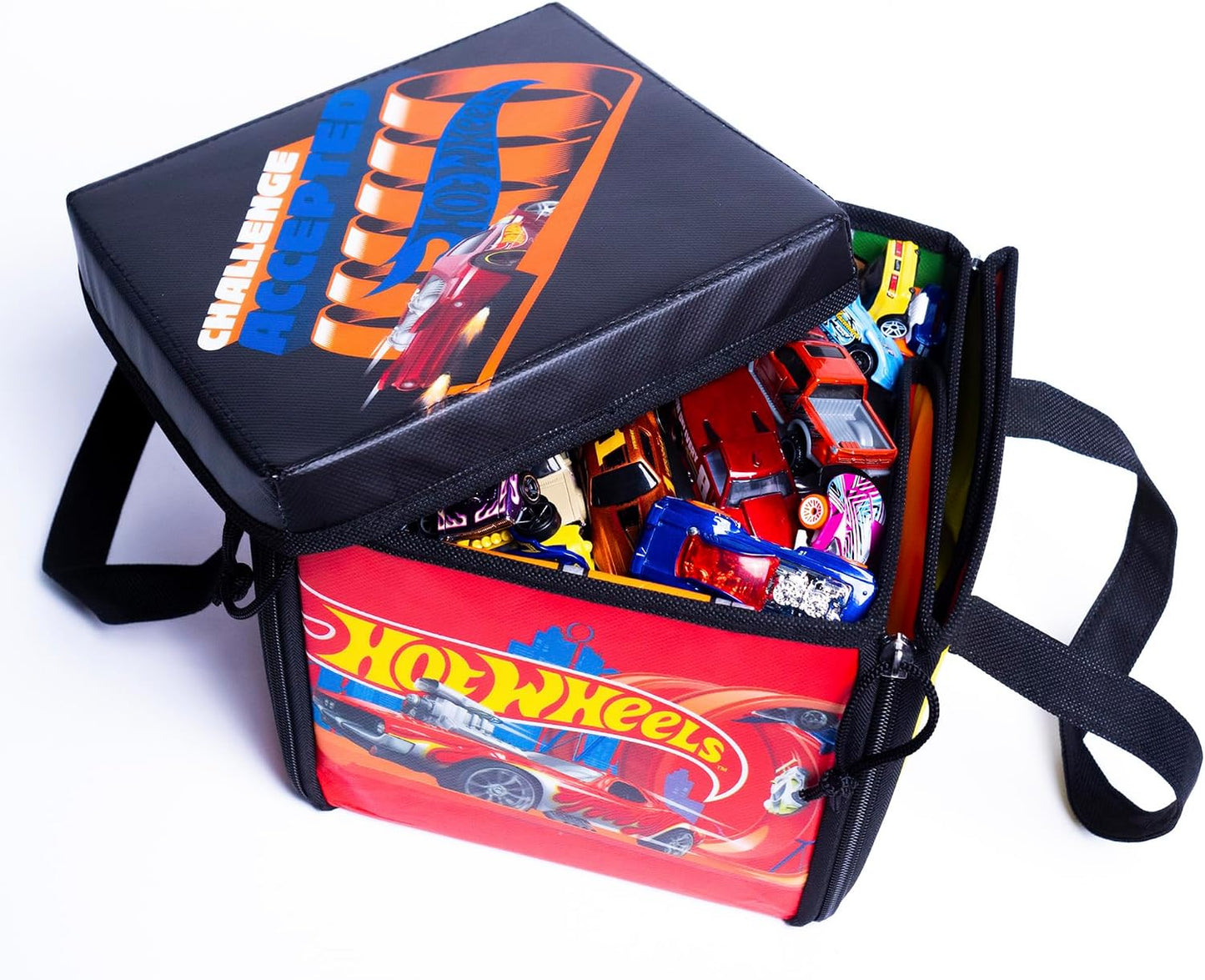 Hot Wheels ZipBin - Caja de almacenamiento para coche y tapete de j...