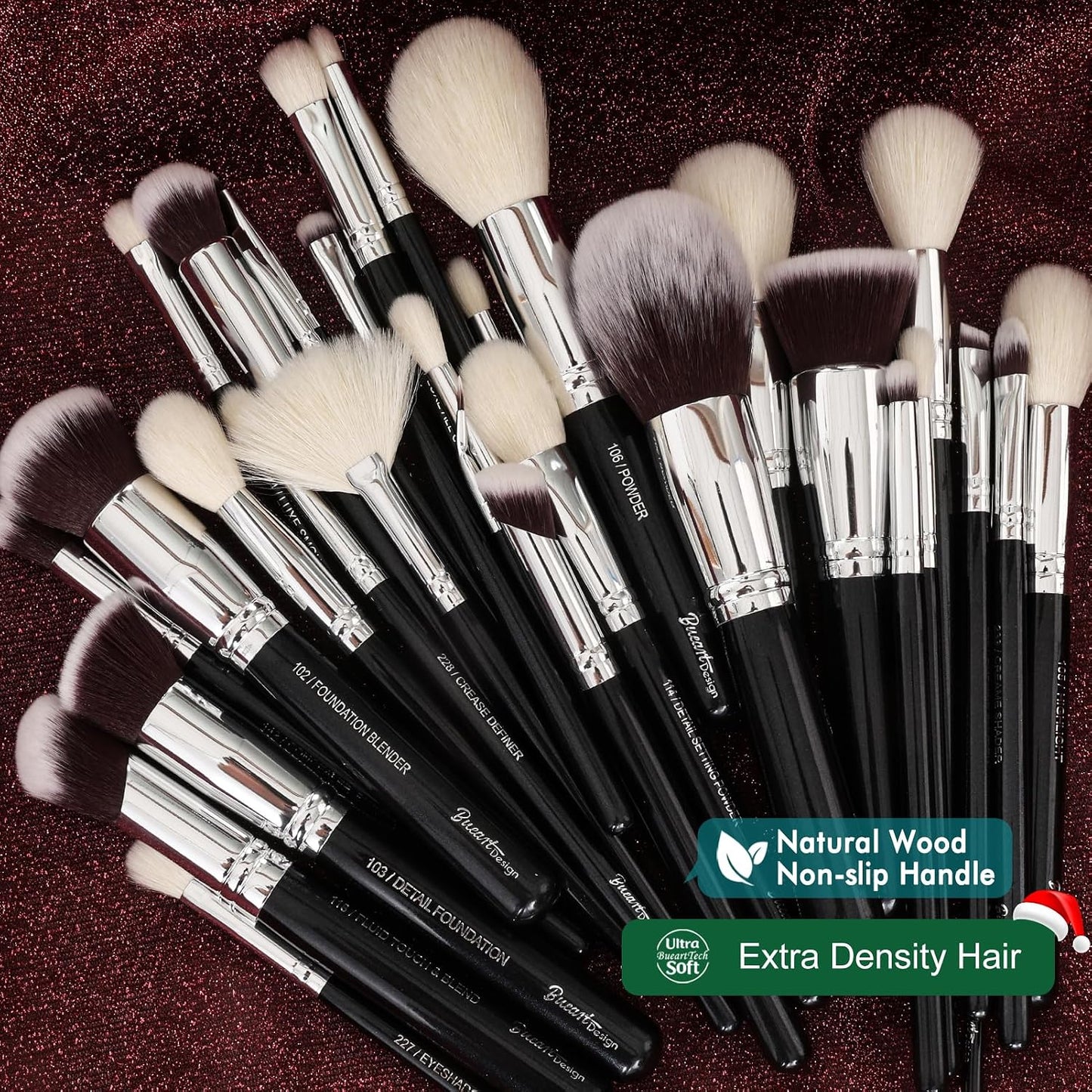 Conjunto de brochas de maquillaje profesional 32 piezas de pelo de...