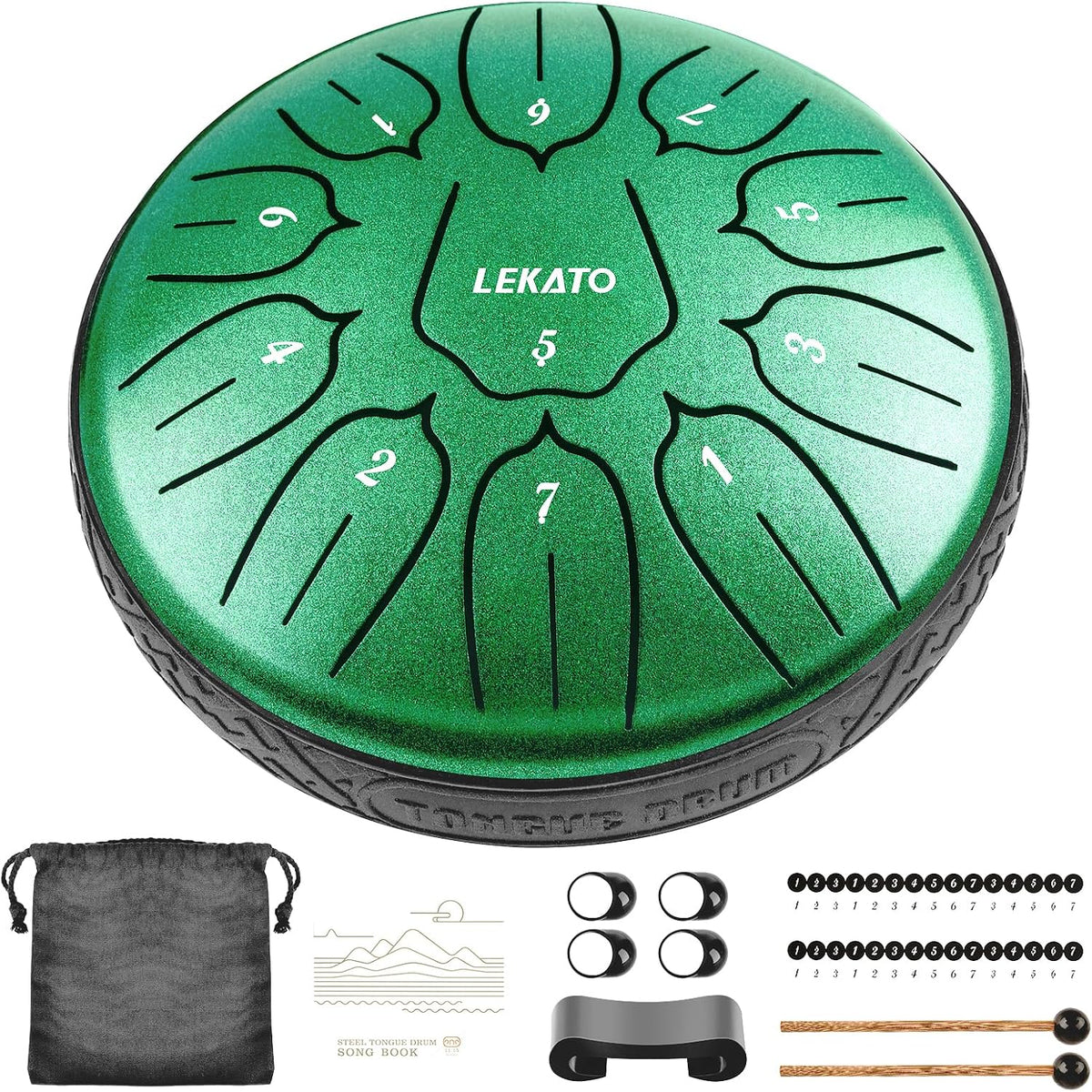 LEKATO Tambor de lluvia para exteriores, tambor de lengüeta de acer...