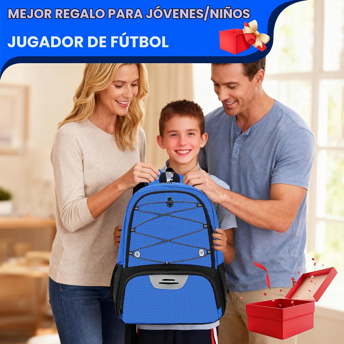 Hsmihair - Mochila de fútbol juvenil - Mochila para fútbol y balonc...