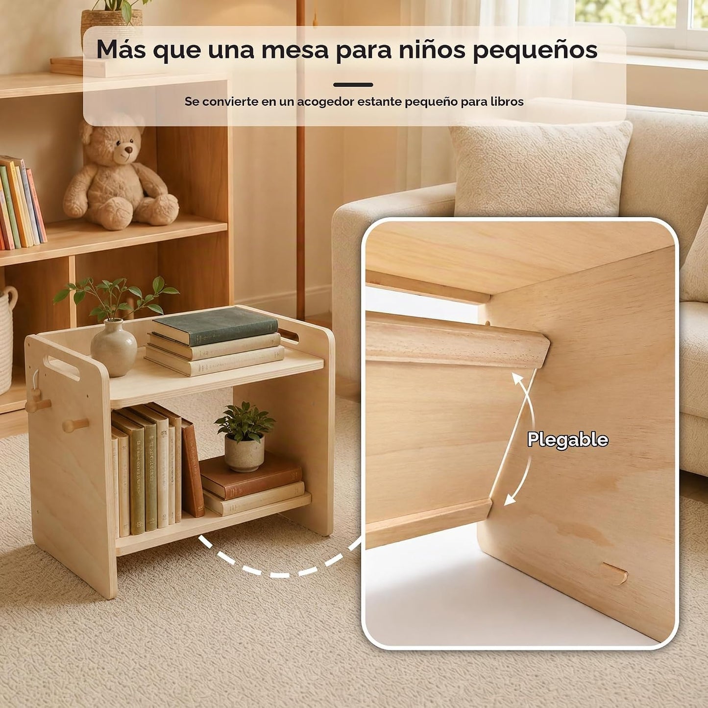 bpmfkid Juego de Mesa y Silla de Destete Montessori - Diseño Ajusta...