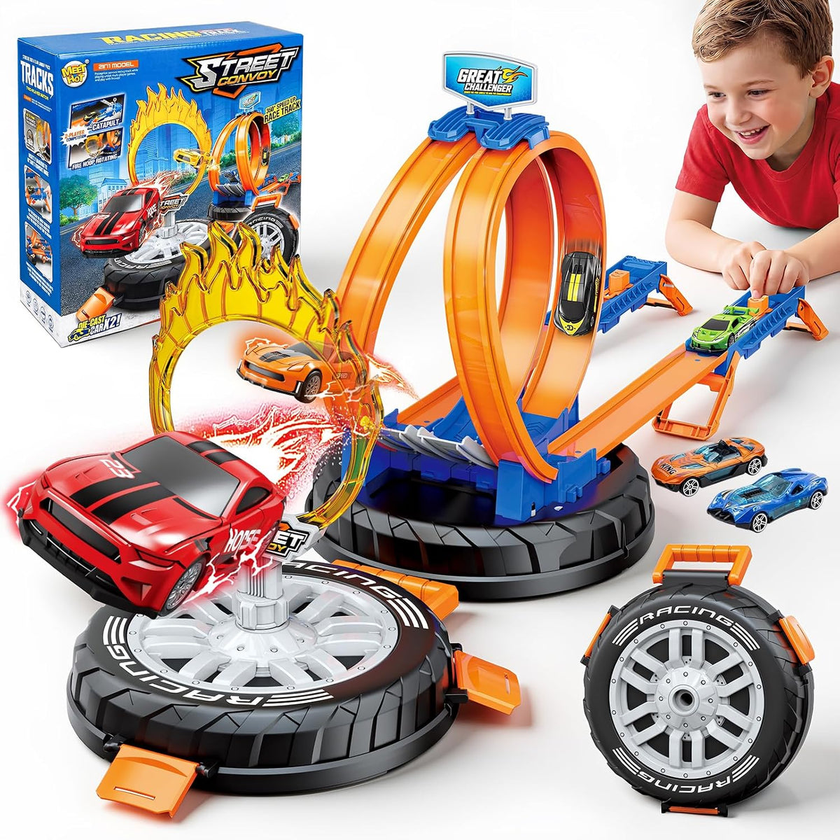 Juego de pista de autos de carreras 2026, juego de carreras para ni...