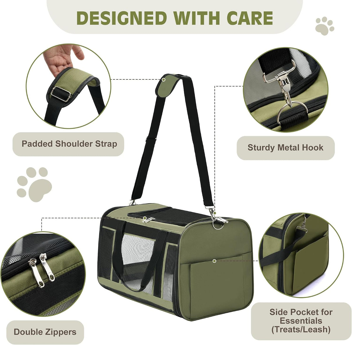 Transportador para gatos extragrande, transportador plegable para m...