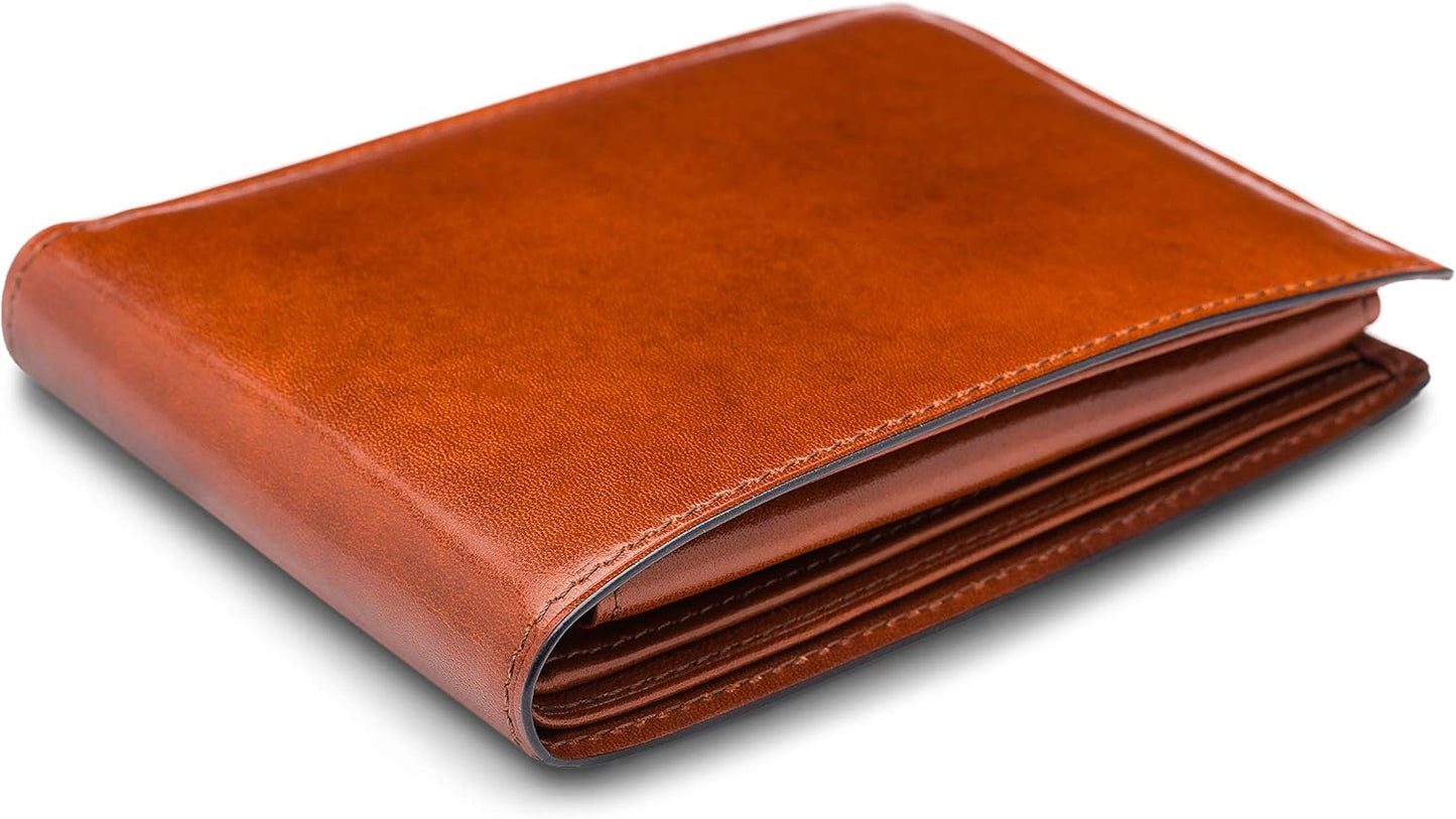 Bosca Cartera de cuero para hombre con pasaje de identificación ext...