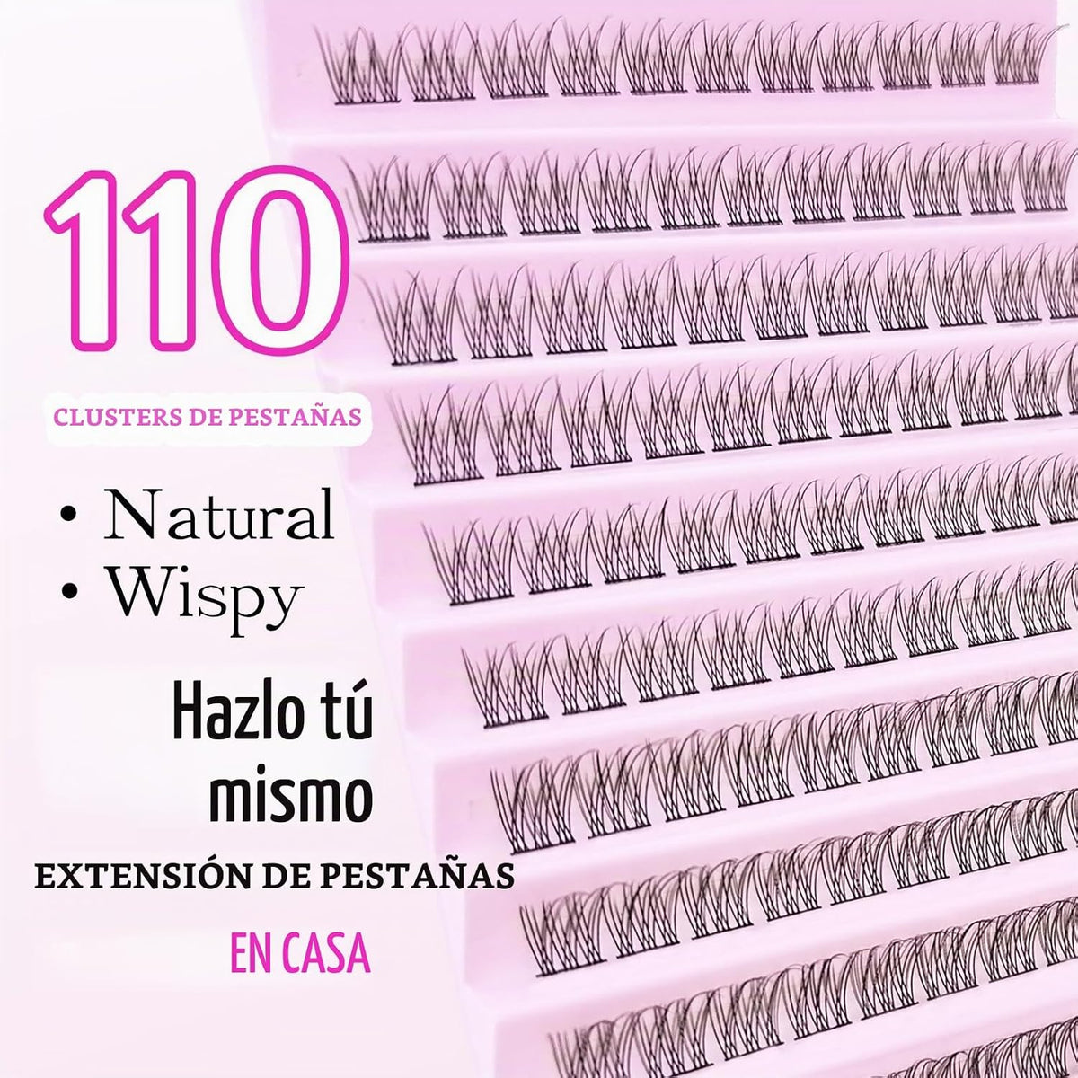 SLSXNL - Extensiones de pestañas rizadas en racimo, naturales y dis...