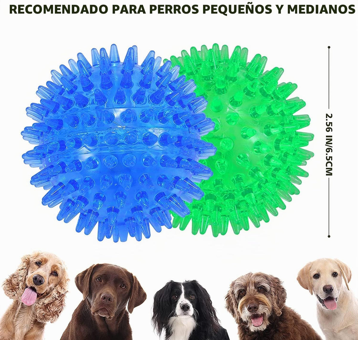 petizer Paquete de 6 bolas chirriantes de juguete para perros de 2....