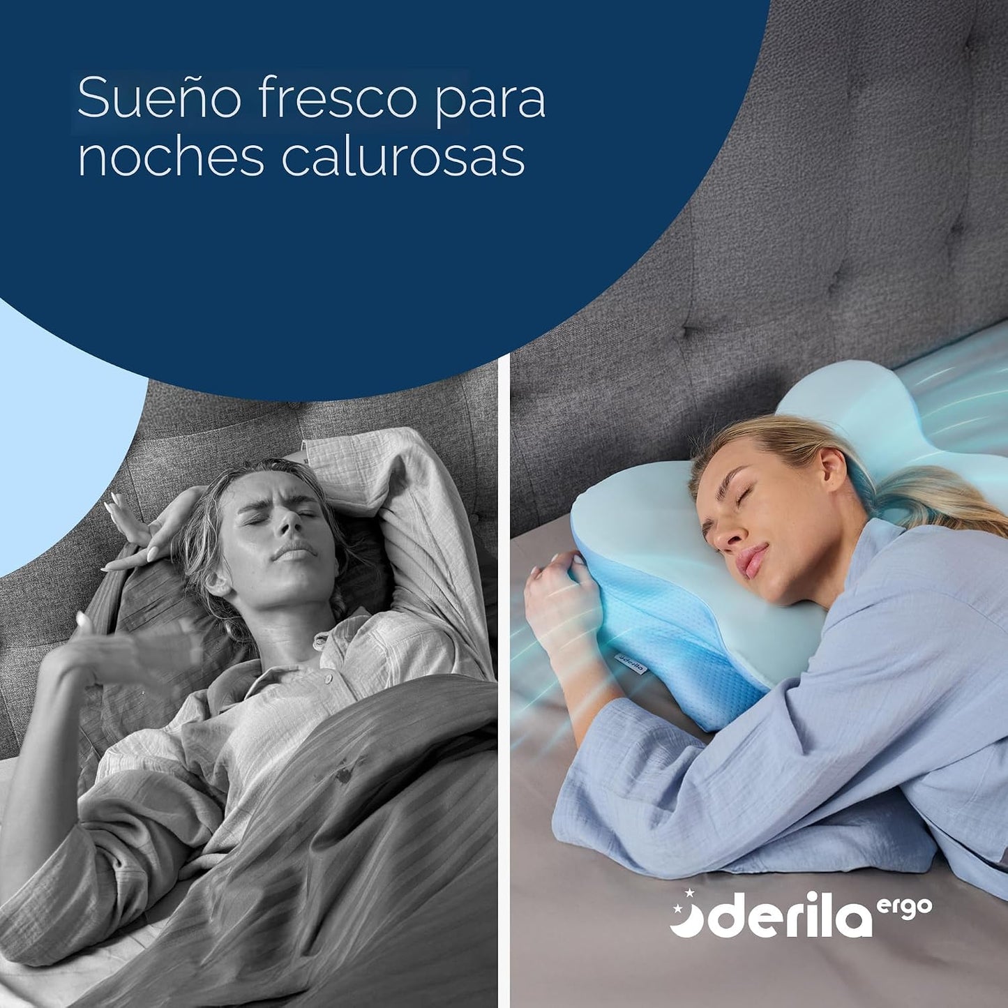 Derila Ergo Funda de Almohada Almohada Cervical de Cuello para Dorm...