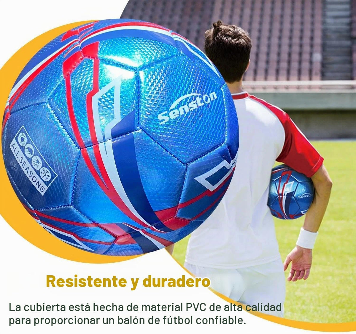 Senston Balón de fútbol talla 3 y talla 4 y talla 5 para niños y ad...