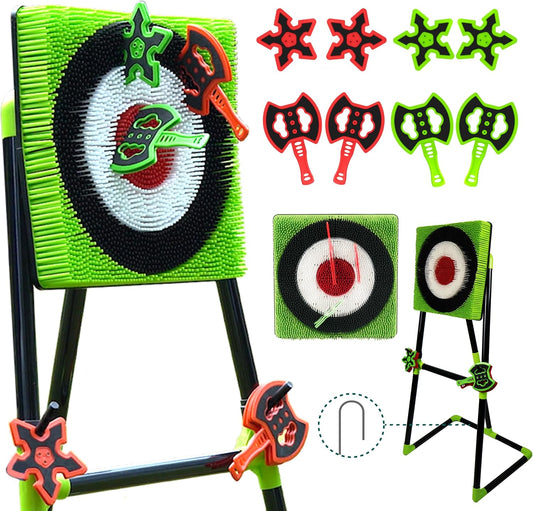 BunnyBoo Juego de lanzamiento de hachas para objetivo de cerdas de...