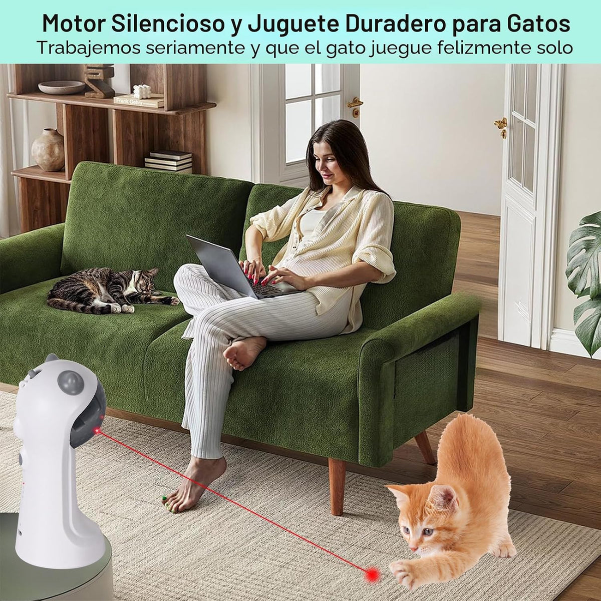 TBTeek Juguete para Gatos Automático Activado por Movimiento, Recar...