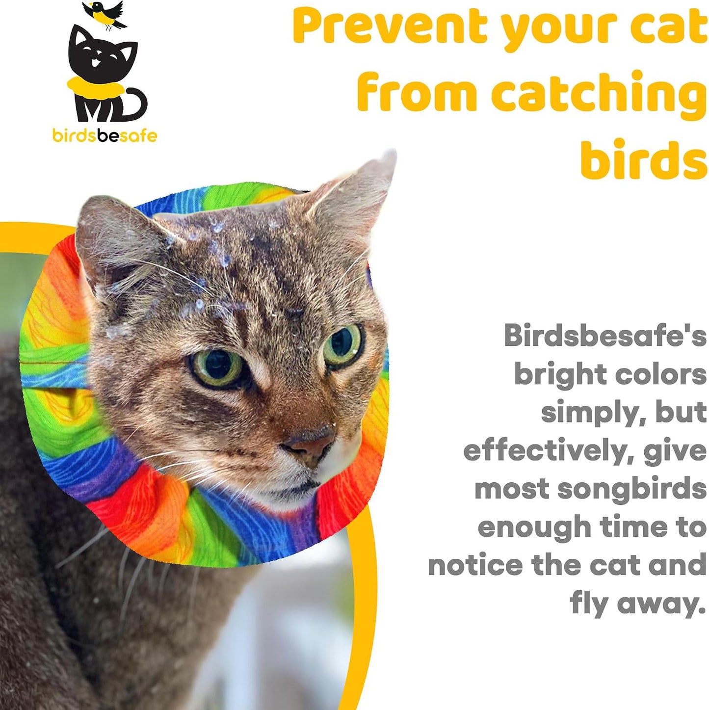 Birdsbesafe - Juego de funda para collar de gato y collar separable...