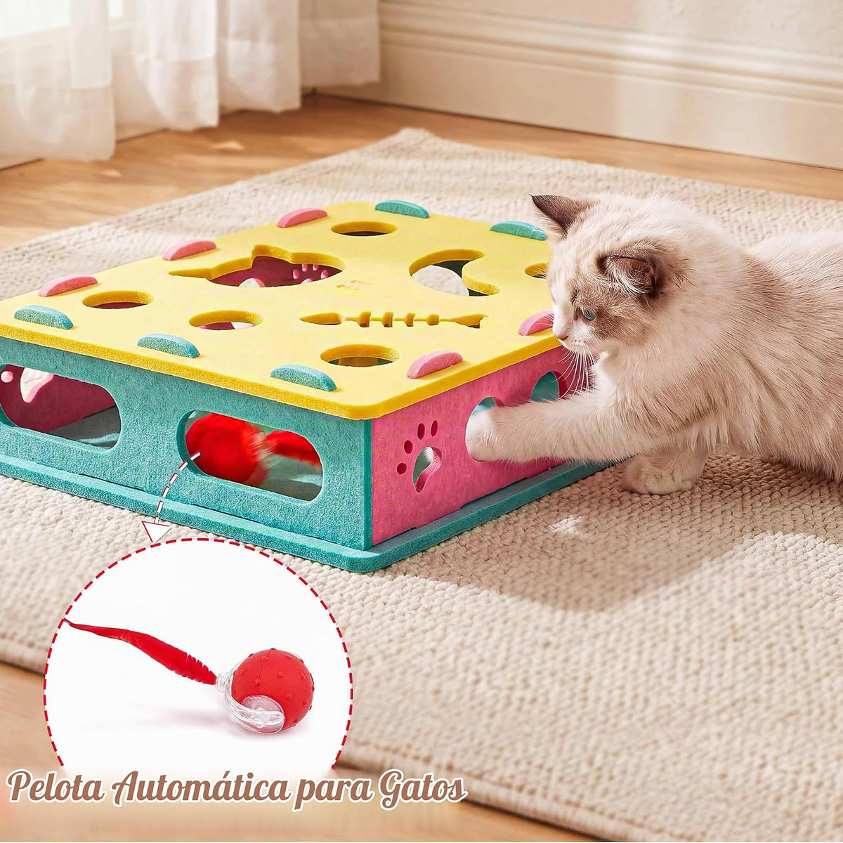 MOYMO 21 juguetes interactivos para gatos de interior, caja de romp...