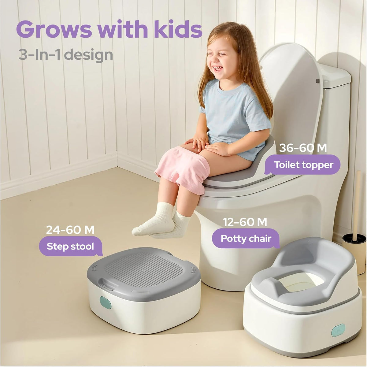 lalalark - Inodoro de entrenamiento para ir al baño 3 en 1, asiento...