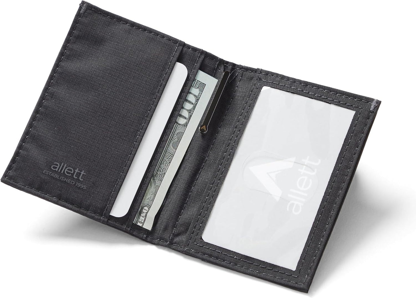 Allett Billetera híbrida para tarjetas, bloqueo RFID, plegable, del...