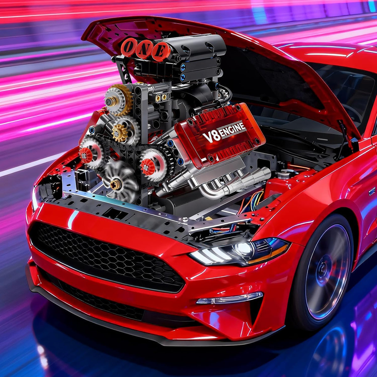 V8 - Juego de construcción de juguete con motor de combustión V8, k...