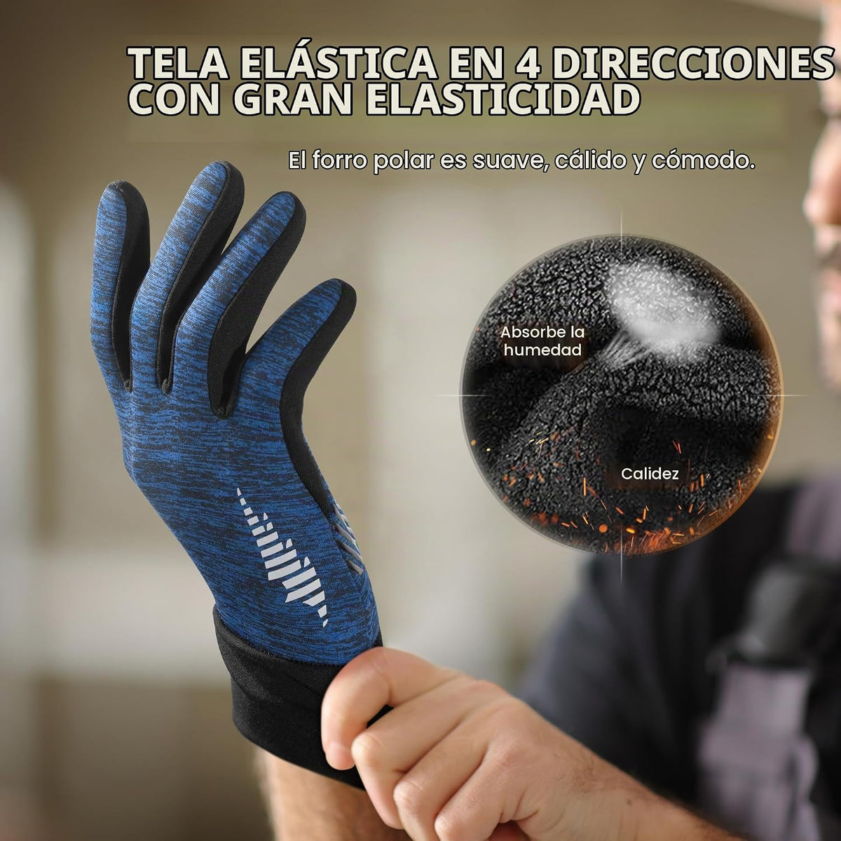 rivmount Guantes ligeros de invierno para correr, pantalla táctil y...