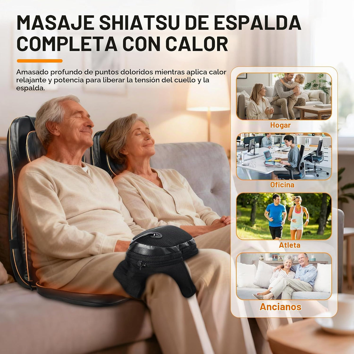 MAIBOLE - Masajeador Shiatsu de cuello y espalda con calor, masajea...