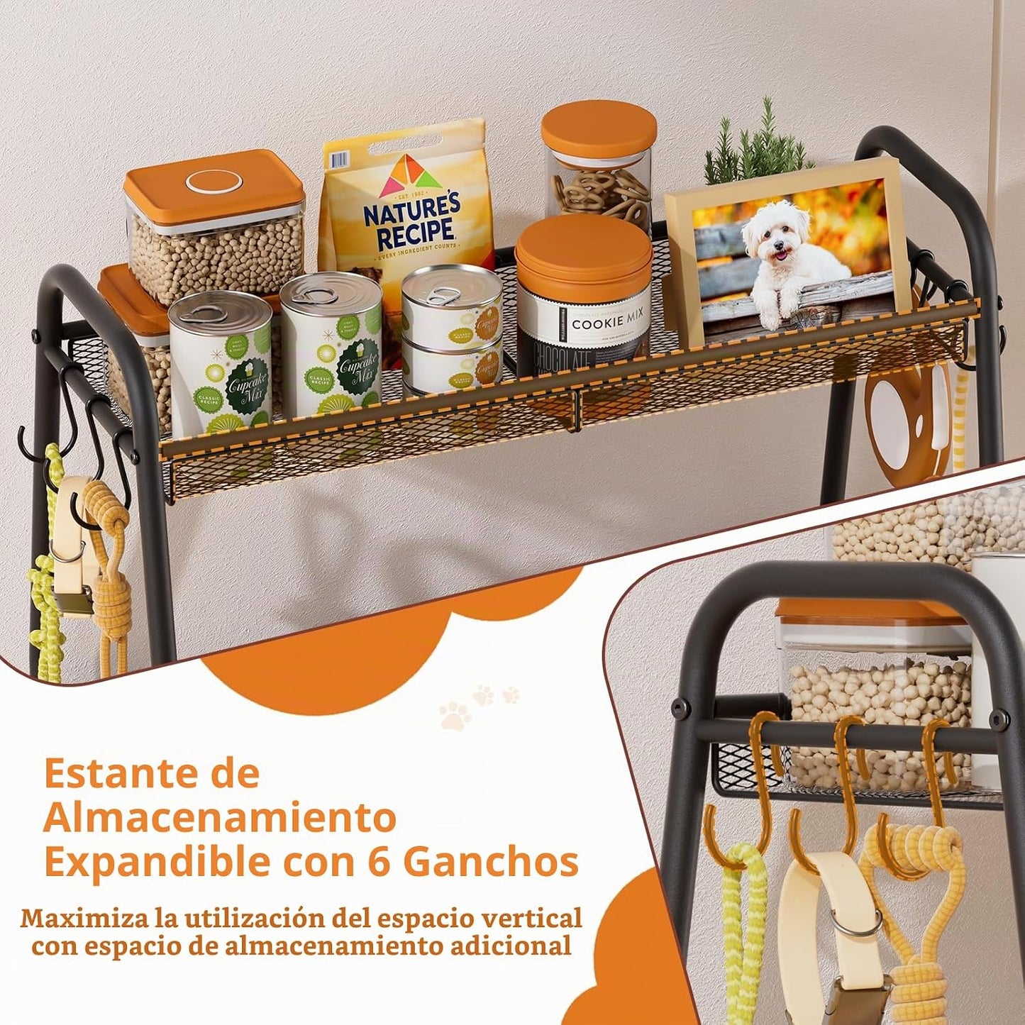 Lomivra Cesta de juguetes de metal completo para perros, 23.6 x 11....