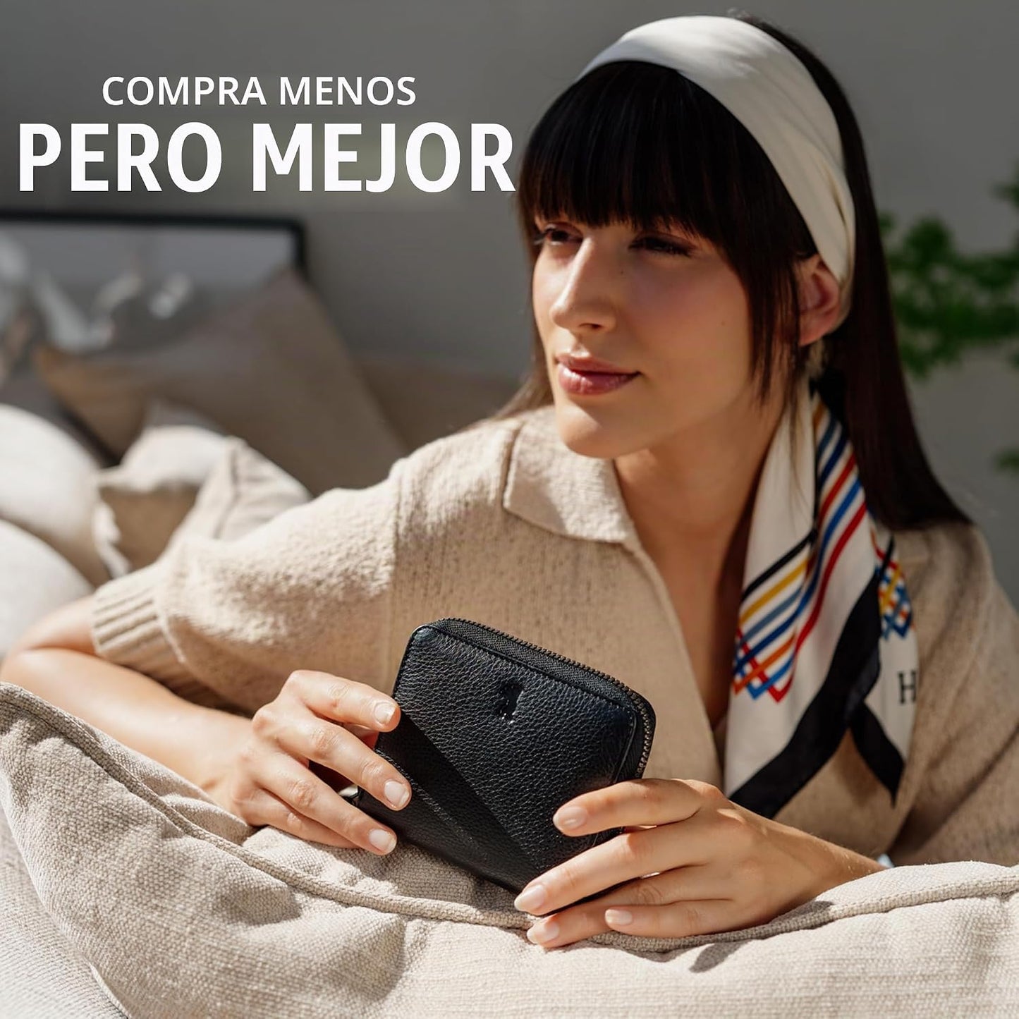 BERLINER BAGS Cartera pequeña de piel auténtica Palermo, caja de re...