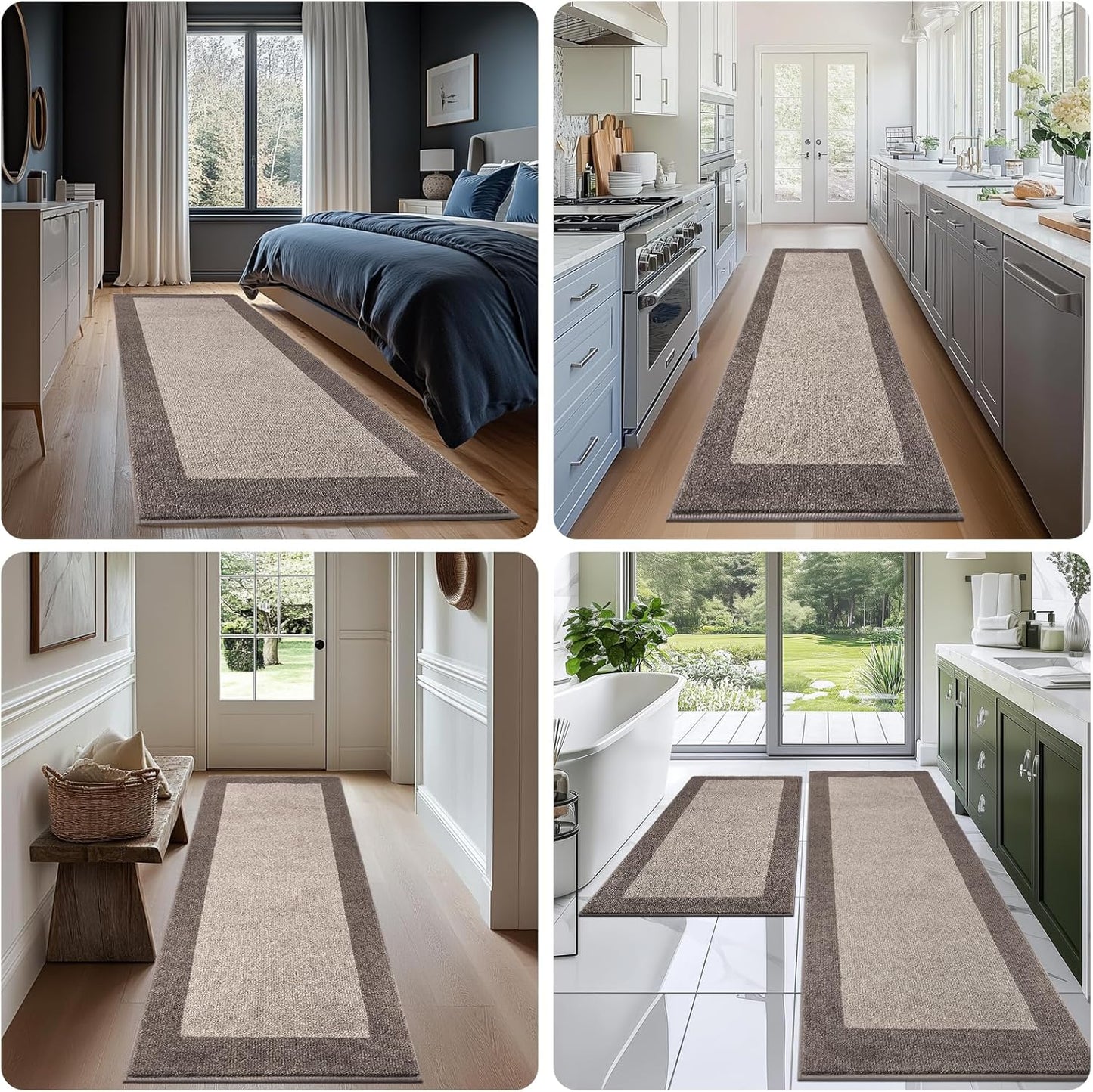 DOMUSTEX Alfombra de cocina lavable a máquina de 32 x 72 pulgadas,...