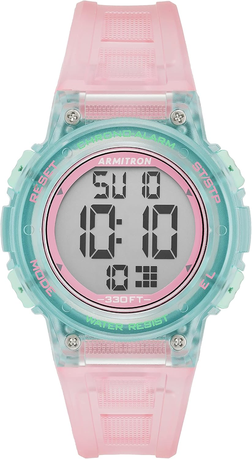 Armitron Sport Reloj cronógrafo digital para mujer con correa de re...