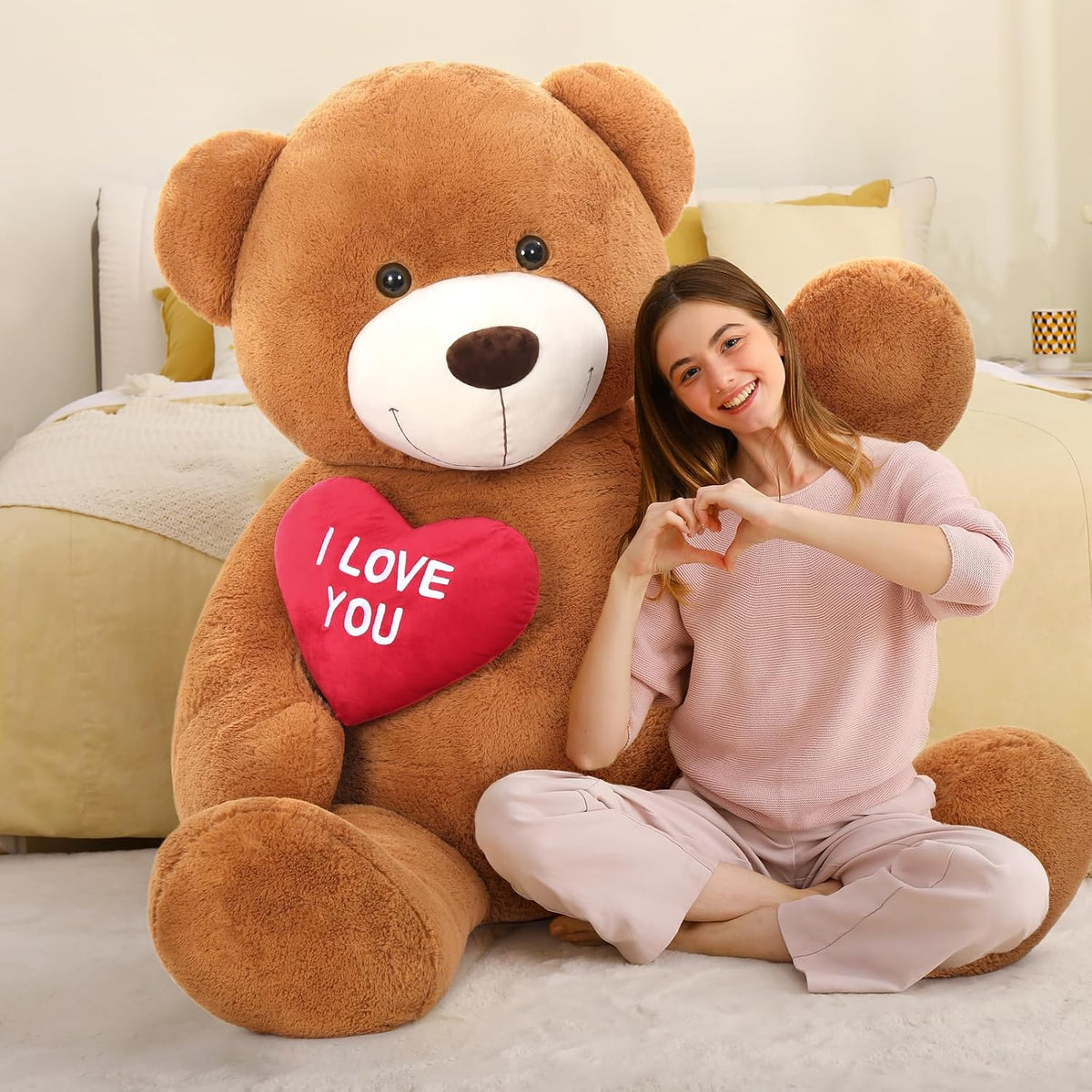 MaoGoLan Oso de Peluche Gigante de 5 Pies - Corazón Rojo "Te Am...