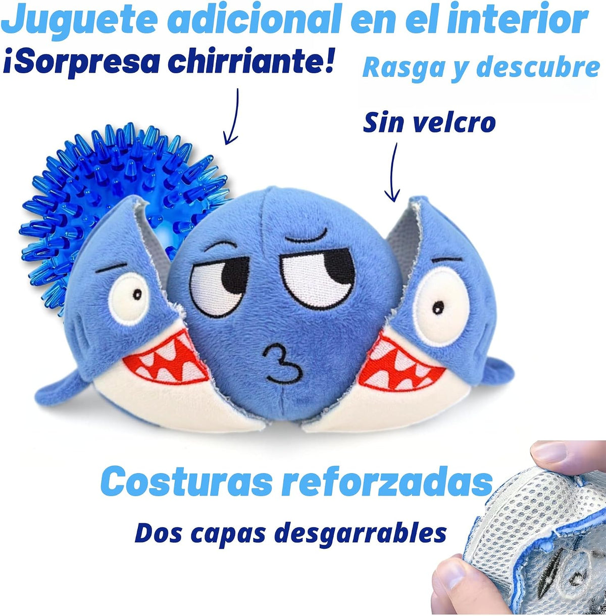 Juguete para perros para masticadores agresivos, bola masticable ch...
