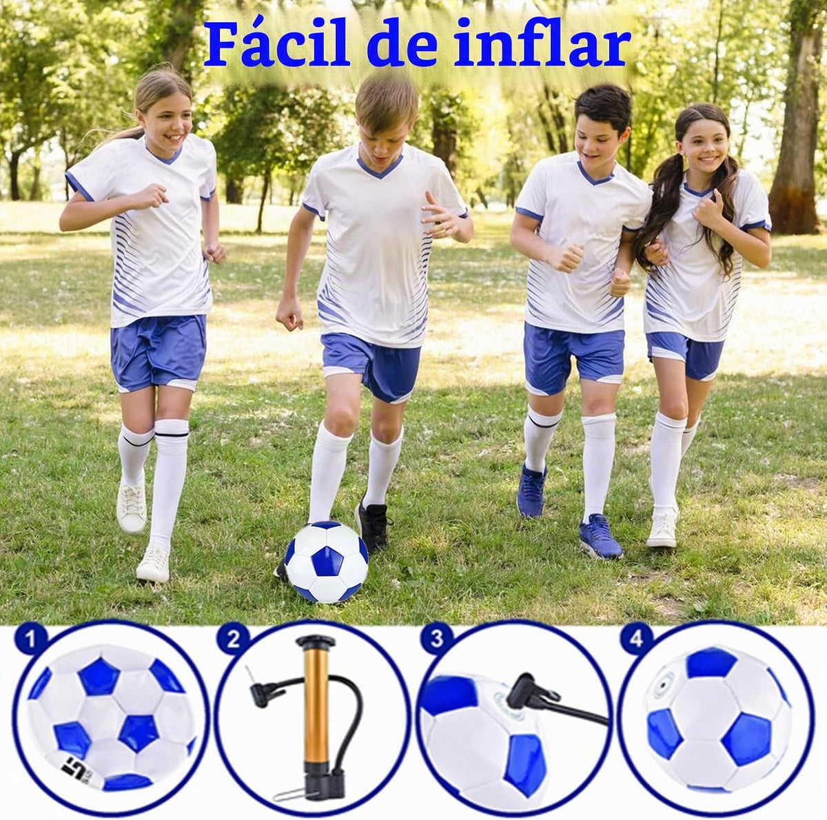 ELKCIP Paquete de 6 pelotas de fútbol clásicas desinfladas tamaño 4...