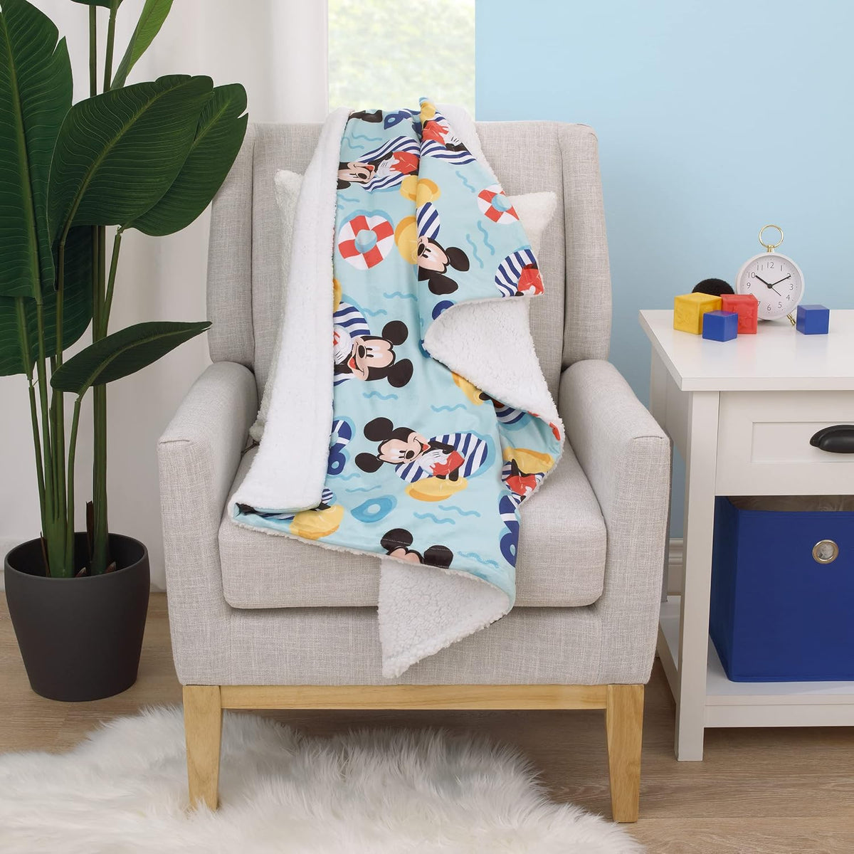 NoJo Disney Mickey Mouse Summertime Splash - Manta de bebé sherpa s...