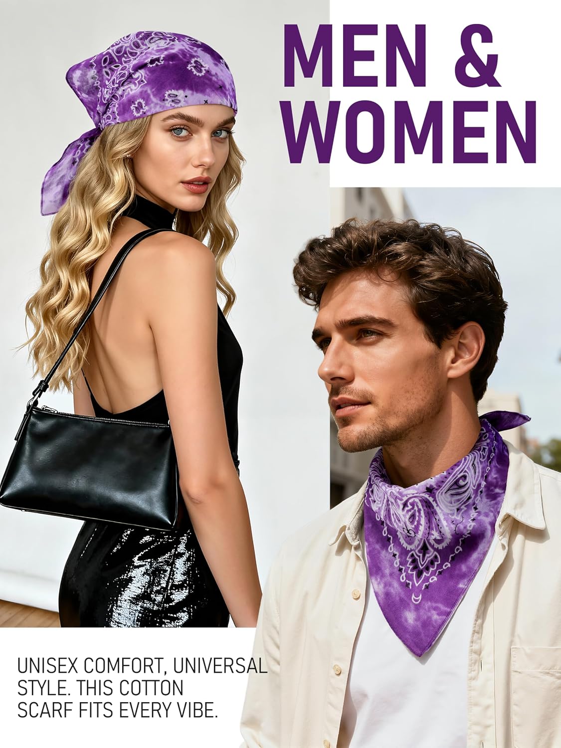 URATOT Paquete de 6 bandanas de algodón con estampado de cachemira...