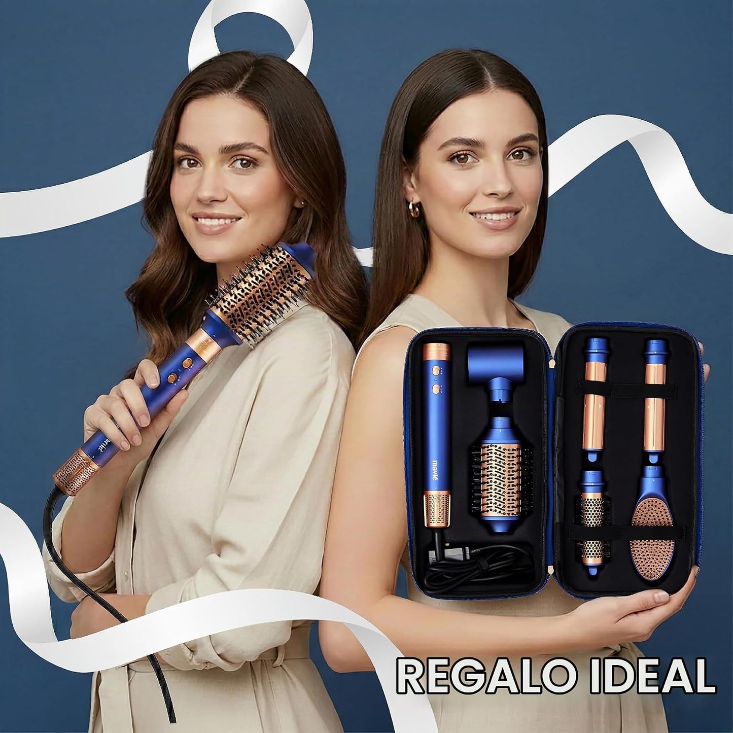 MAVIÉ Multiestilizador de aire caliente 6 en 1 con funda, secador d...