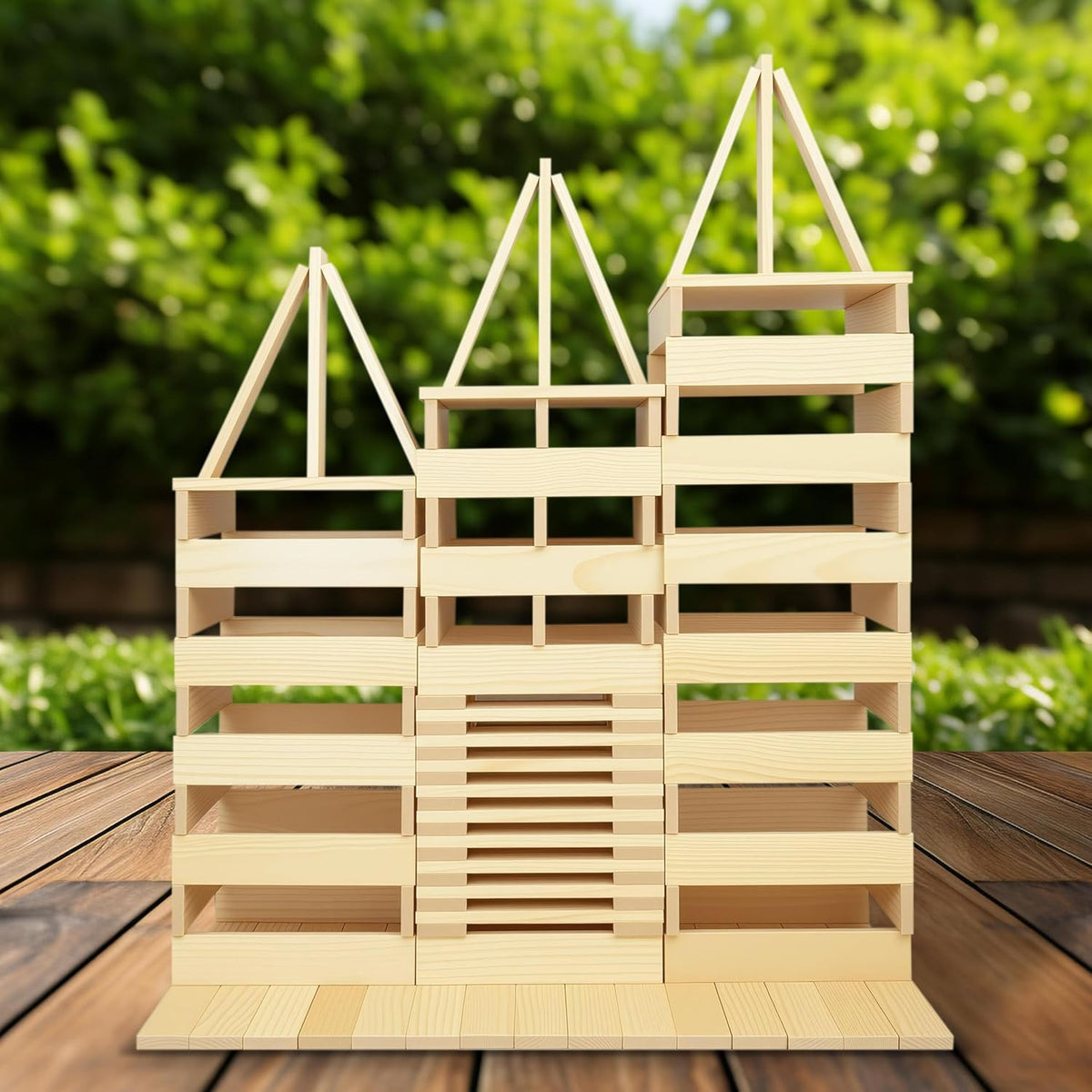 Jumbo 42 bloques de construcción de madera medianos para niños, jug...