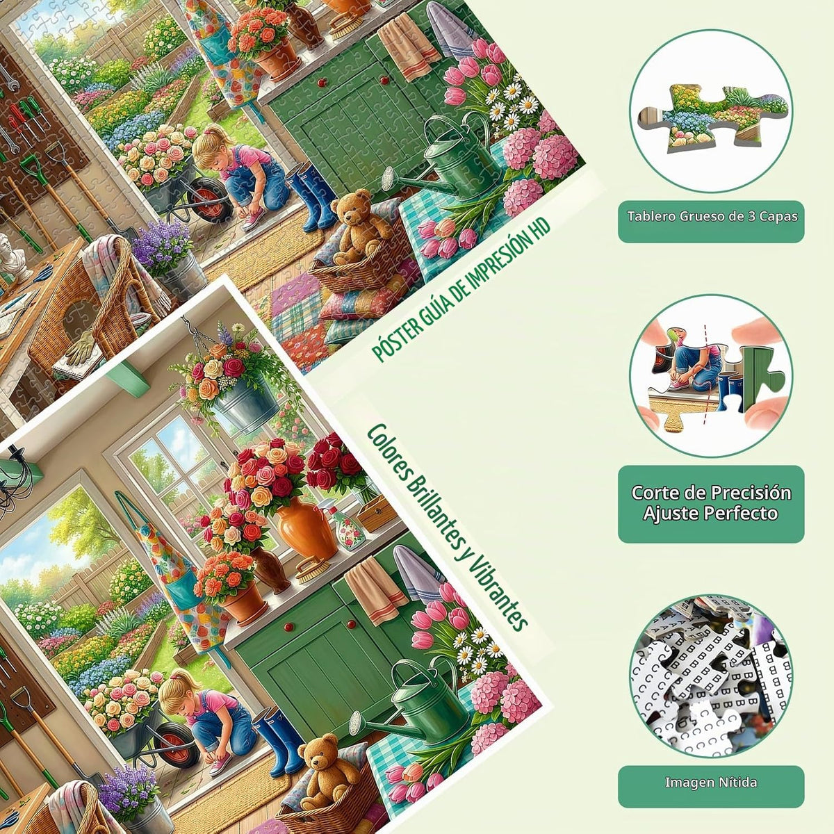 Rompecabezas de cobertizo de jardín para adultos de 1000 piezas, 10...
