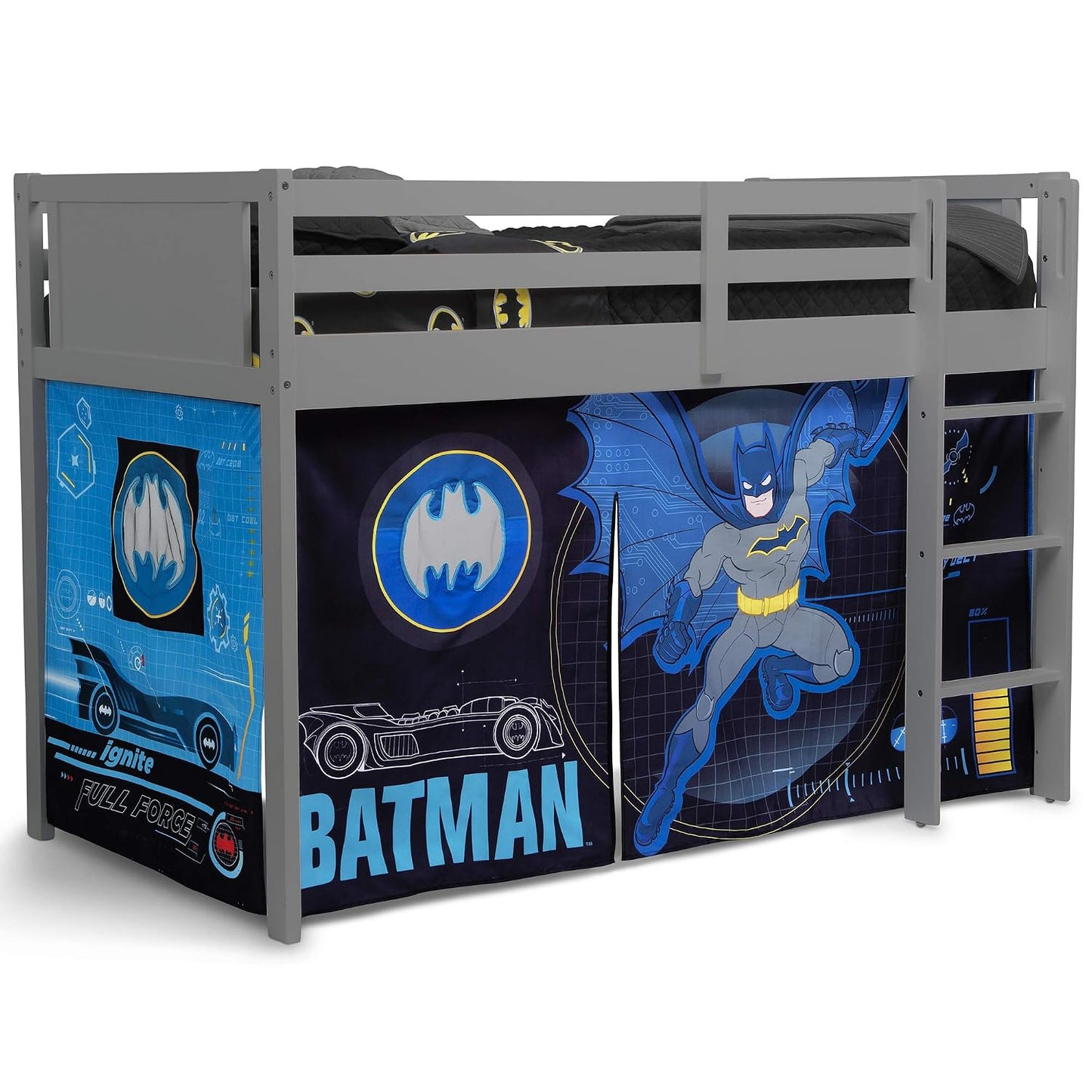 Delta Children Batman Loft Bed Tent - Juego de cortinas para cama b...