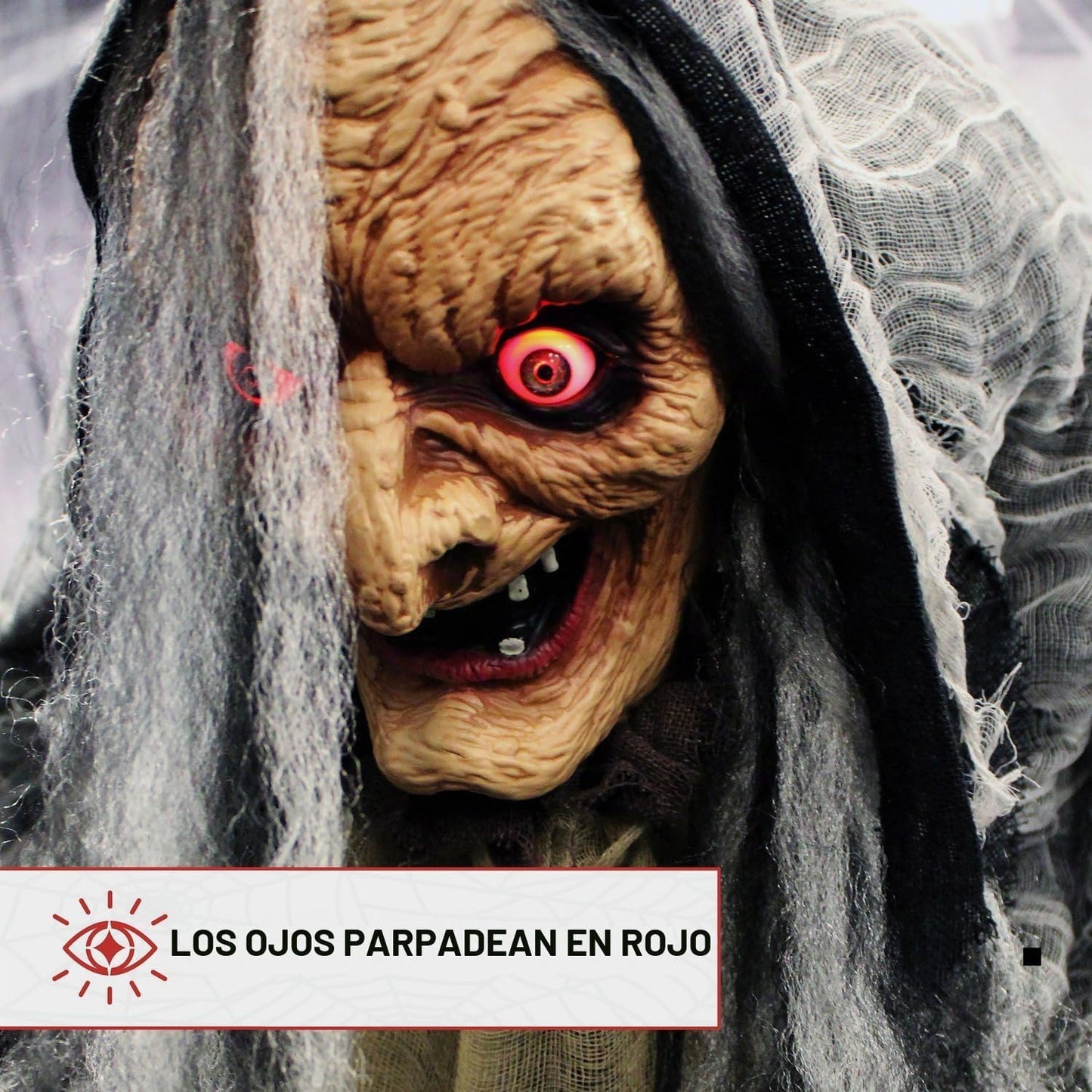 Haunted Hill Farm Bruja parlante aterradora de tamaño real, animatr...