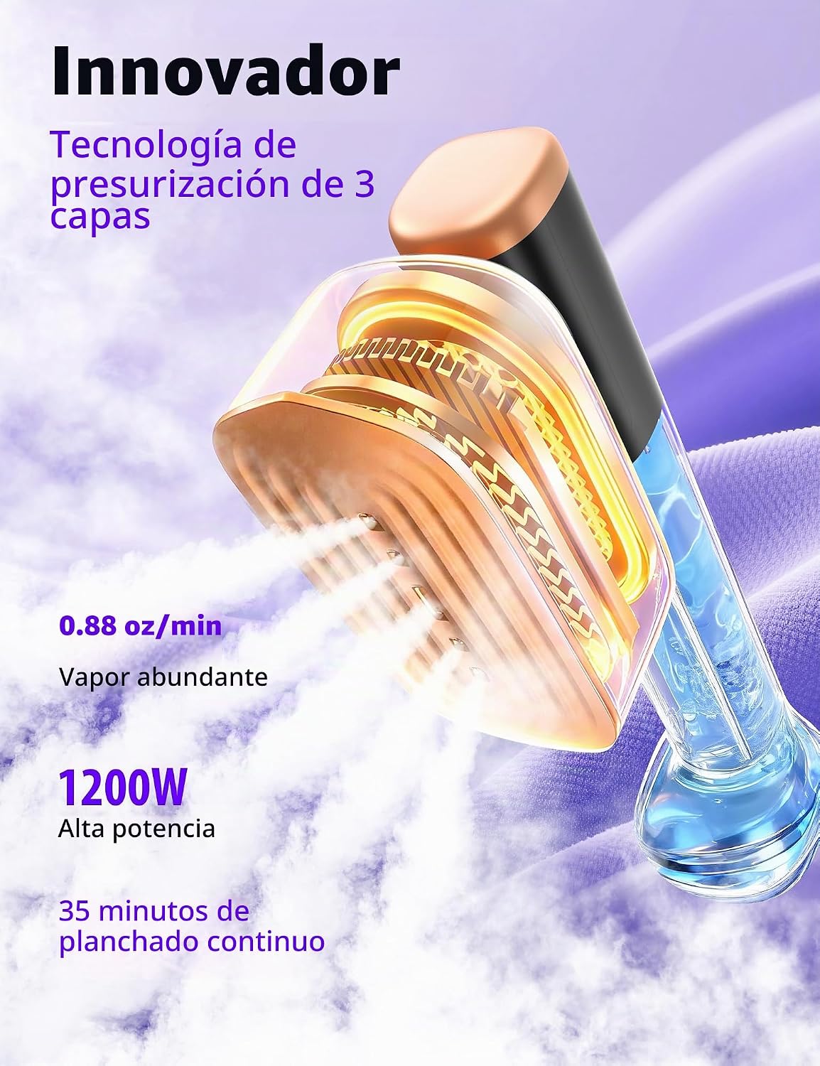 Sundu - Vaporizador de viaje para ropa, 1.23 oz\/min de vapor para...