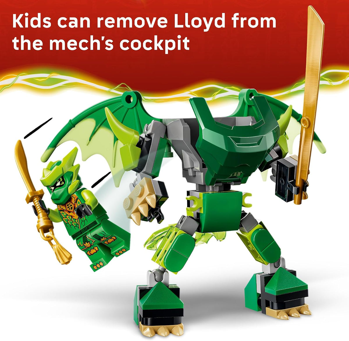 LEGO NINJAGO Paquete de batalla mecánico dragón de Lloyd 71862 | Ju...