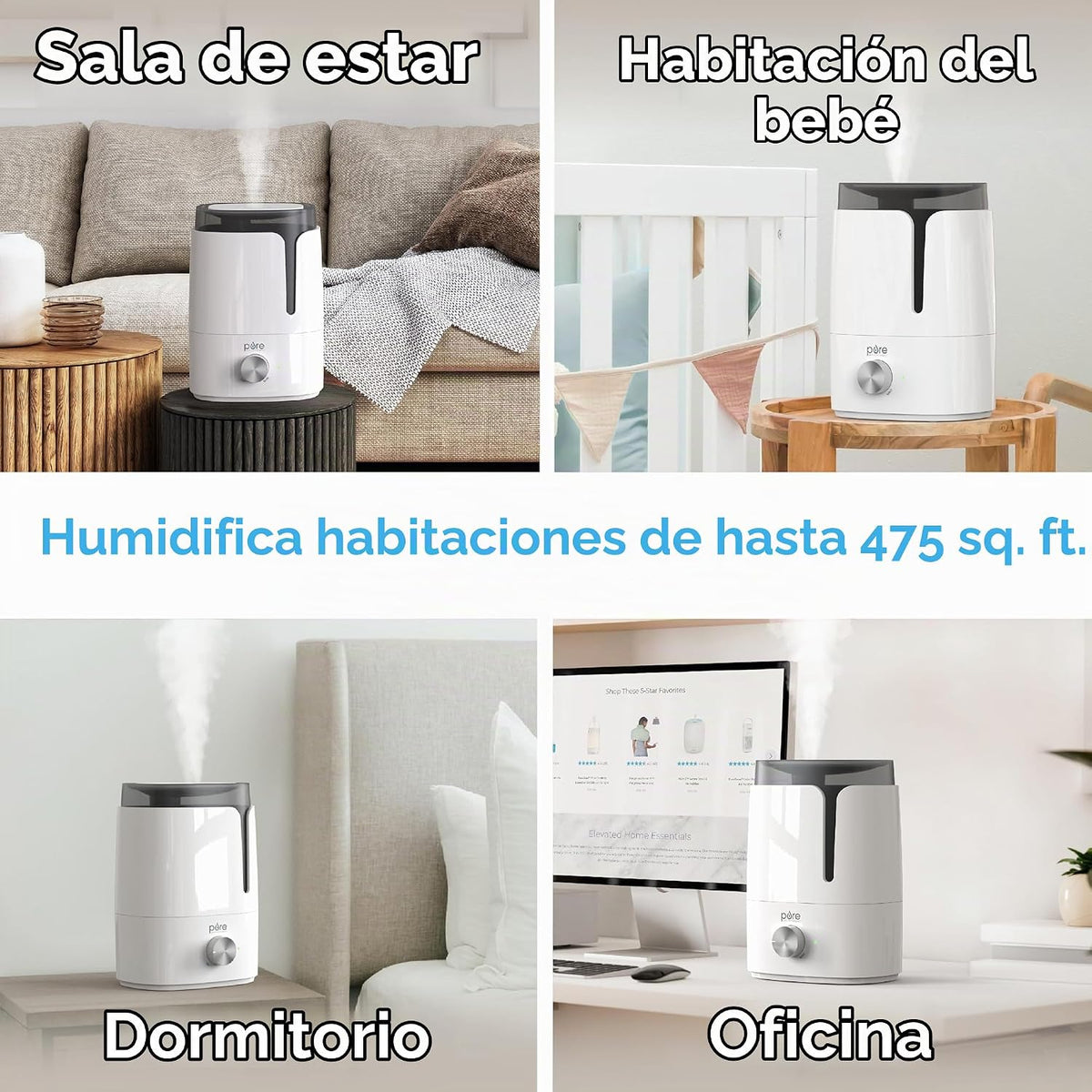Pure Enrichment HUME Humidificador ultrasónico de niebla fría | Tan...