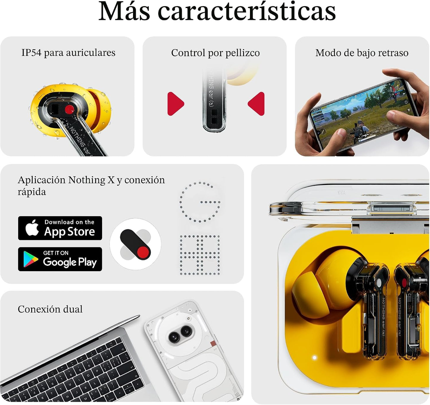 Nothing Ear (a) Auriculares Inalámbricos, Auriculares con Cancelaci...