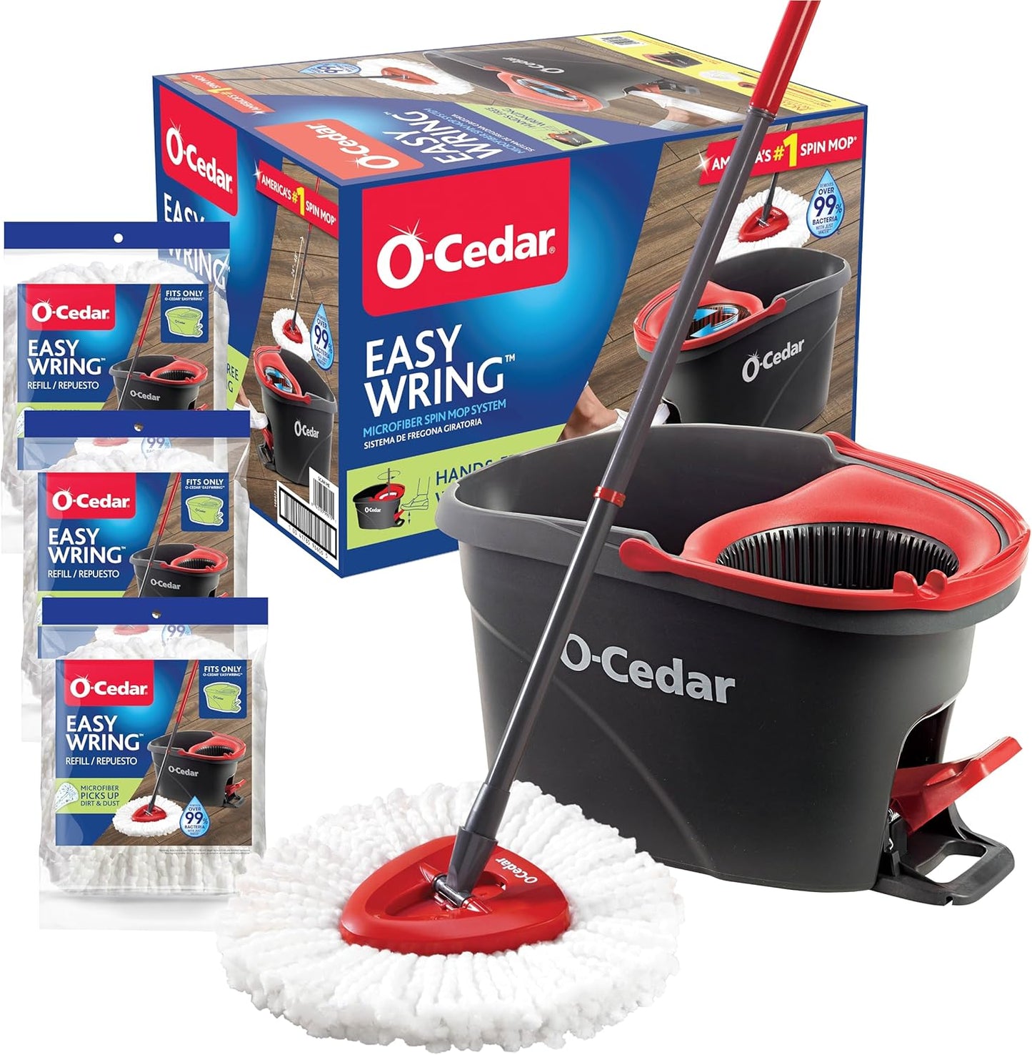 O-Cedar - Sistema de limpieza de pisos, trapeador giratorio de escu...