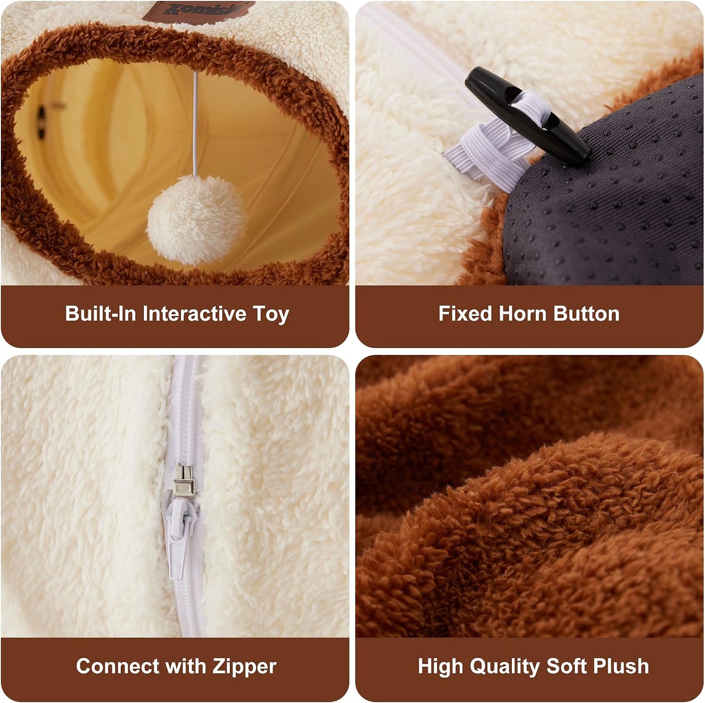 ZOMISIA Peekaboo - Cama de túnel para gatos de interior, bonito tún...