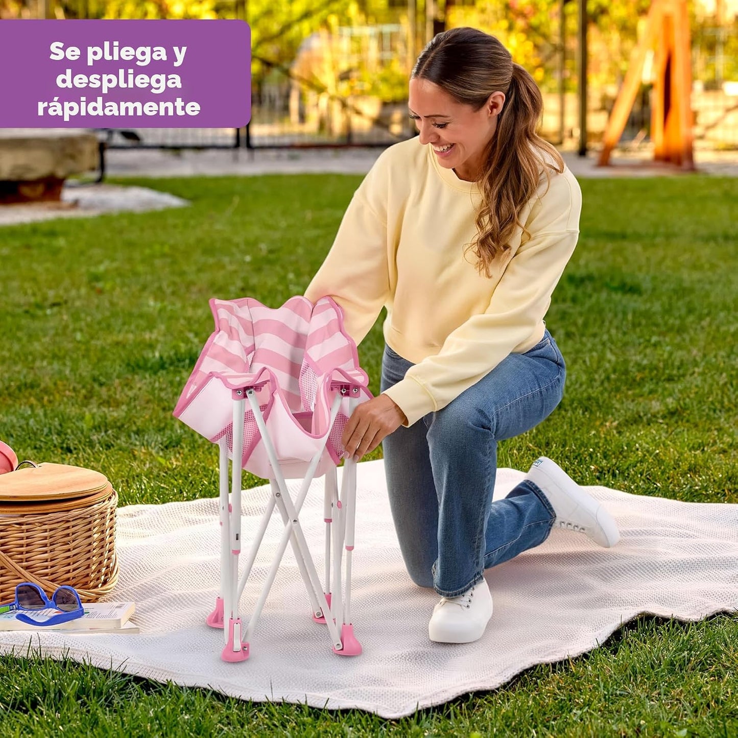 Bright Starts Pop 'N Chill Asiento portátil para bebé, toldo UP...