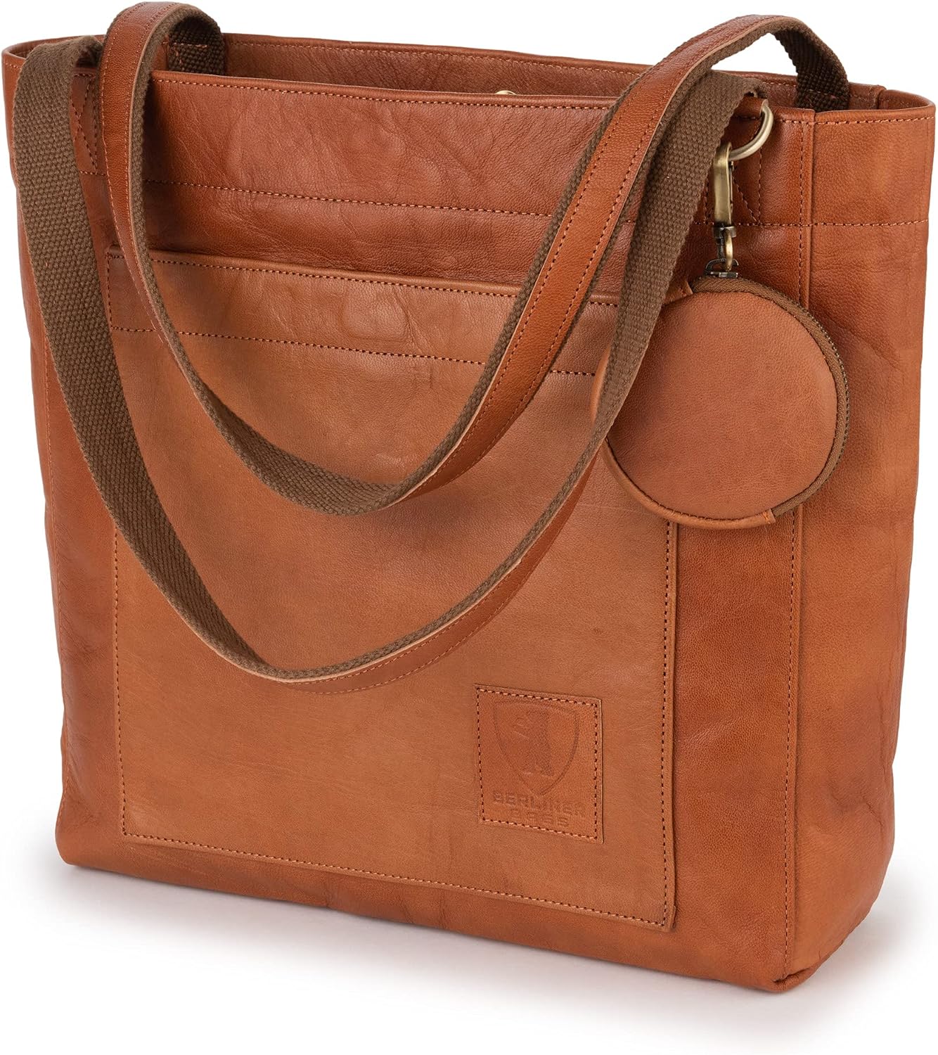 BERLINER BAGS Bolso de mano de cuero auténtico vintage Sevilla, bol...