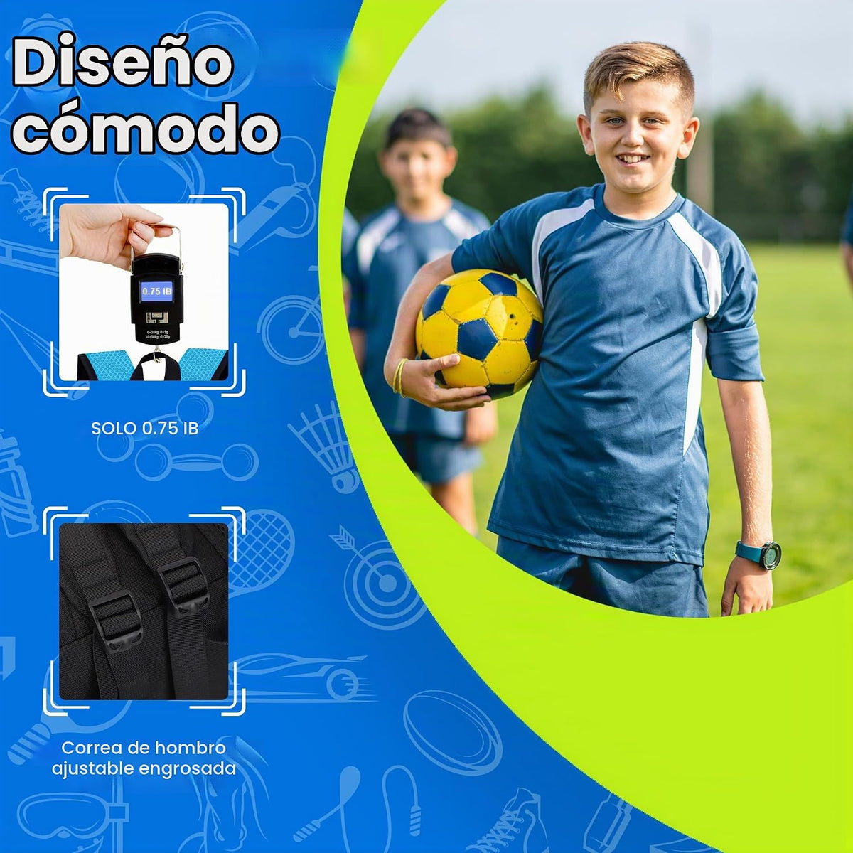 Hsmihair - Mochila de fútbol juvenil - Mochila para fútbol y balonc...