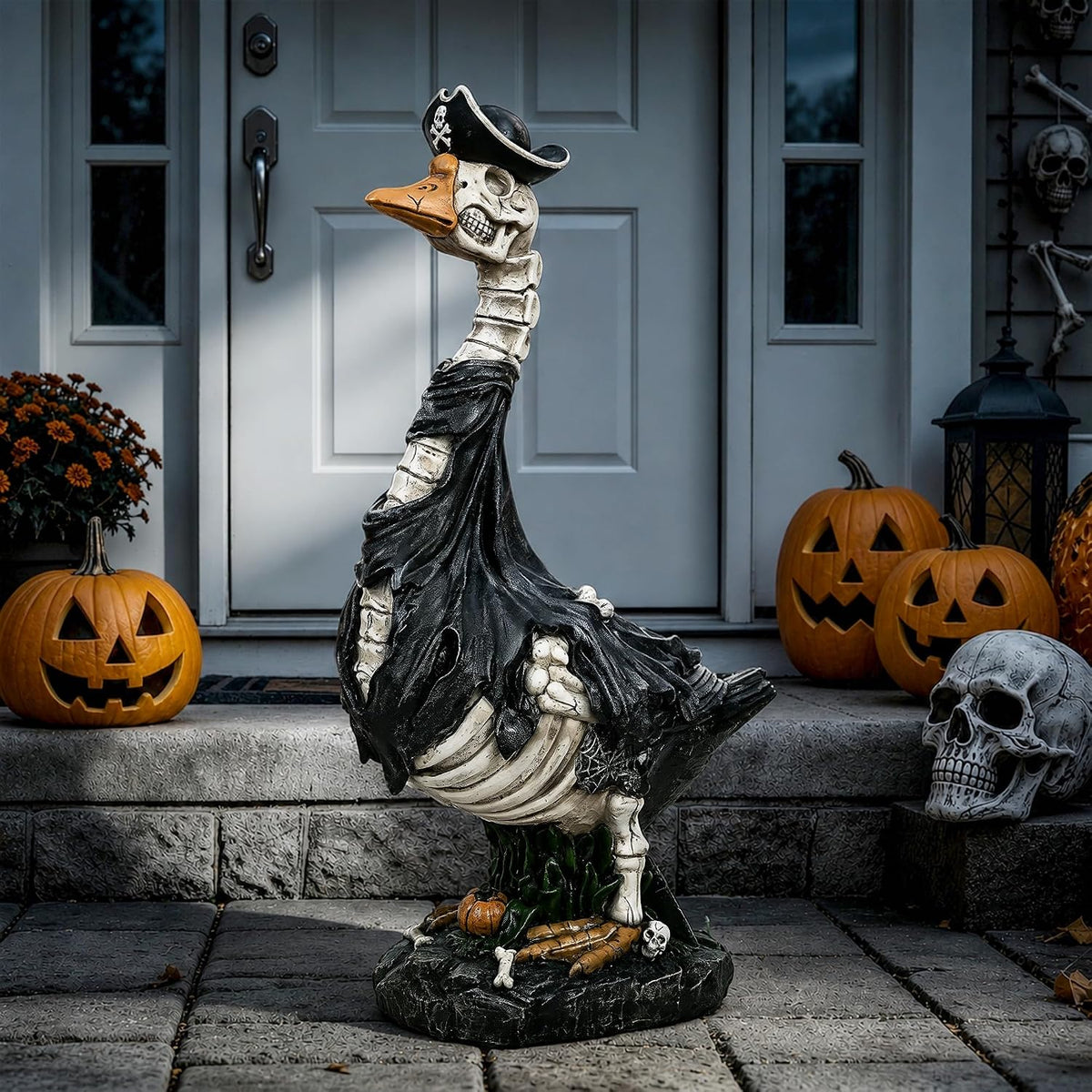 GIGALUMI Esqueleto de Halloween de 20.0 in, ganso de porche, decora...