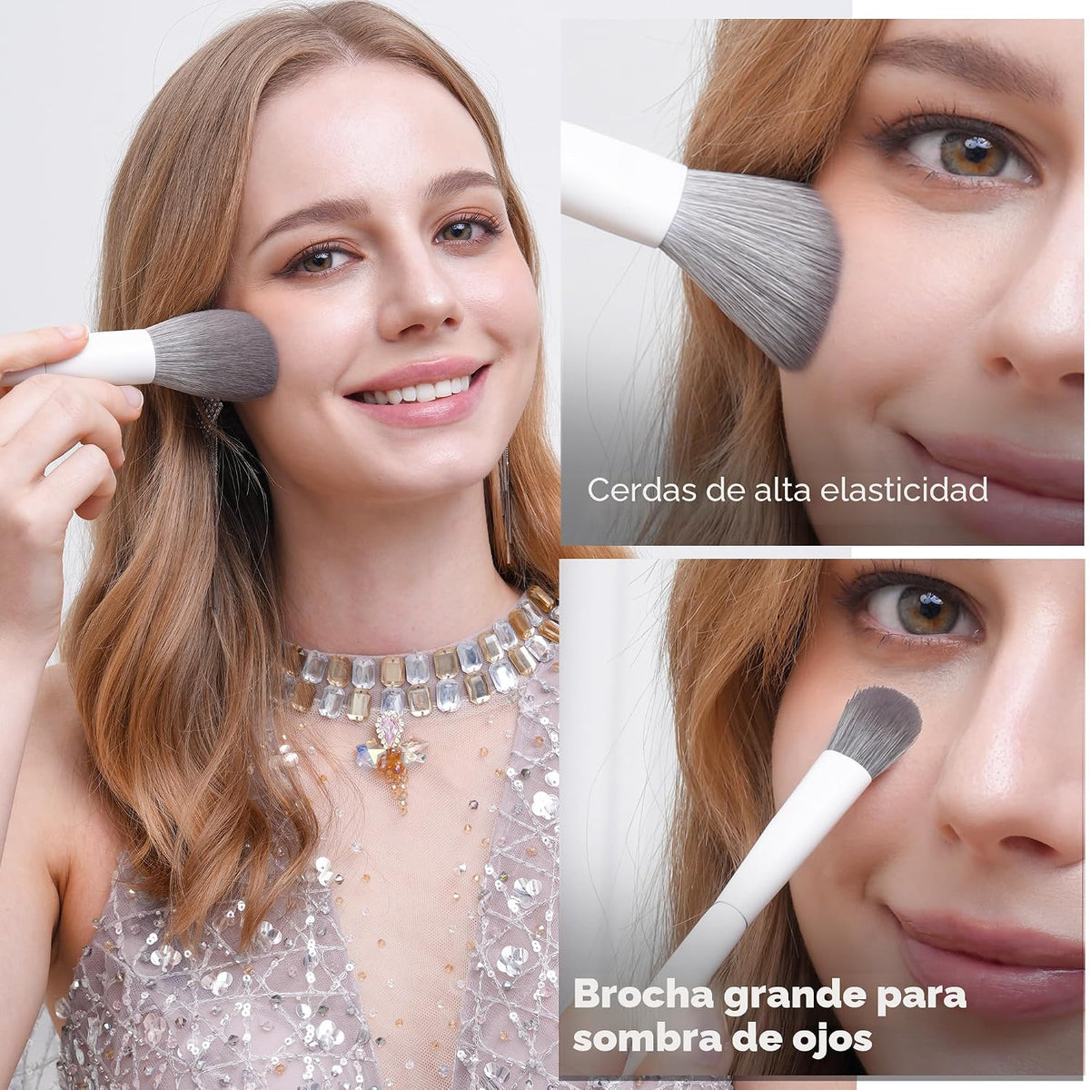 Vynestra Juego de 20 brochas de maquillaje para rostro y ojos, colo...